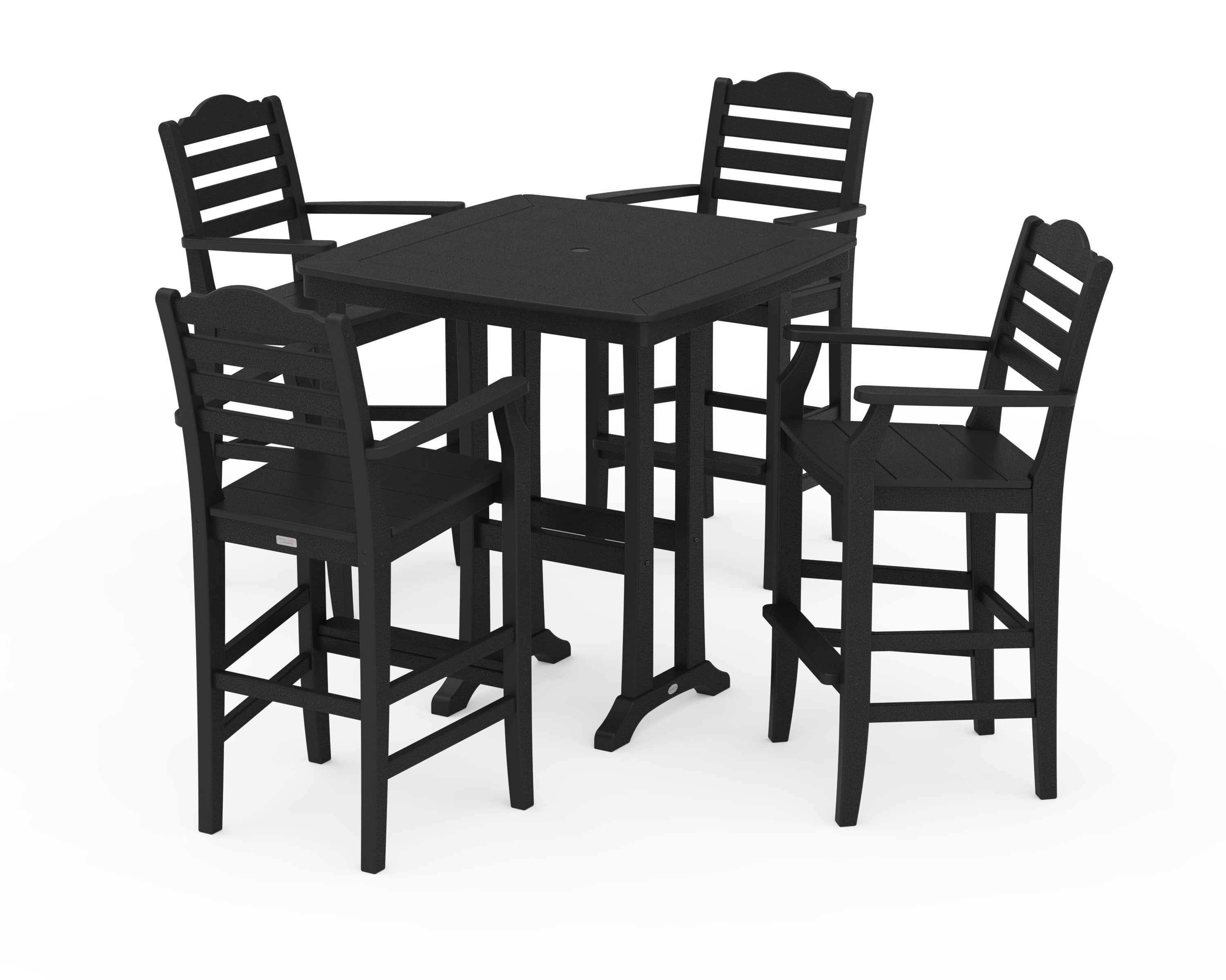 Savannah 5-Piece Bar Set with Trestle Legs in Black