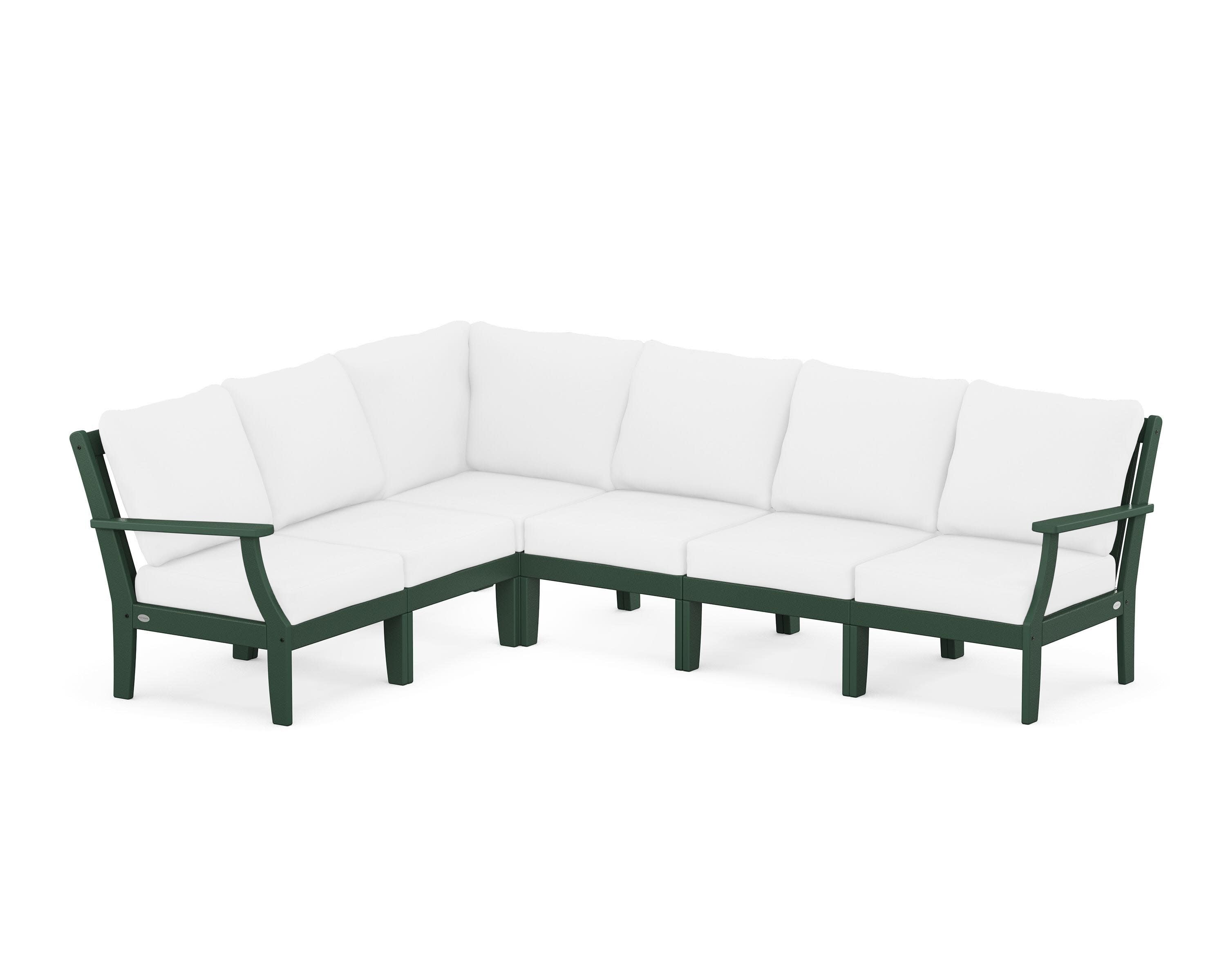 Braxton Modular 6-Piece Deep Seating Set in Green / Natural