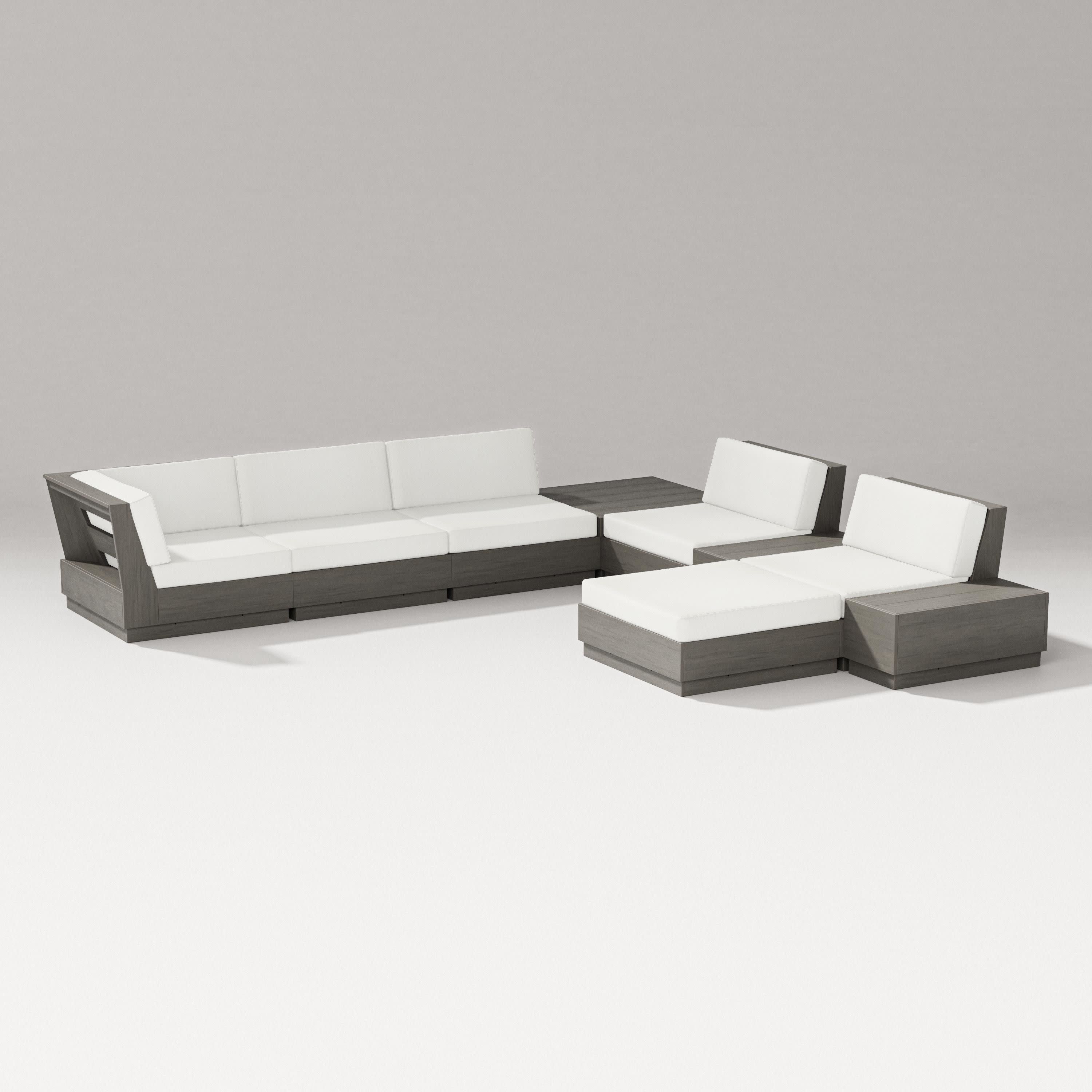 Elevate 9-Piece Conversation Sectional in Driftwood / Natural Linen