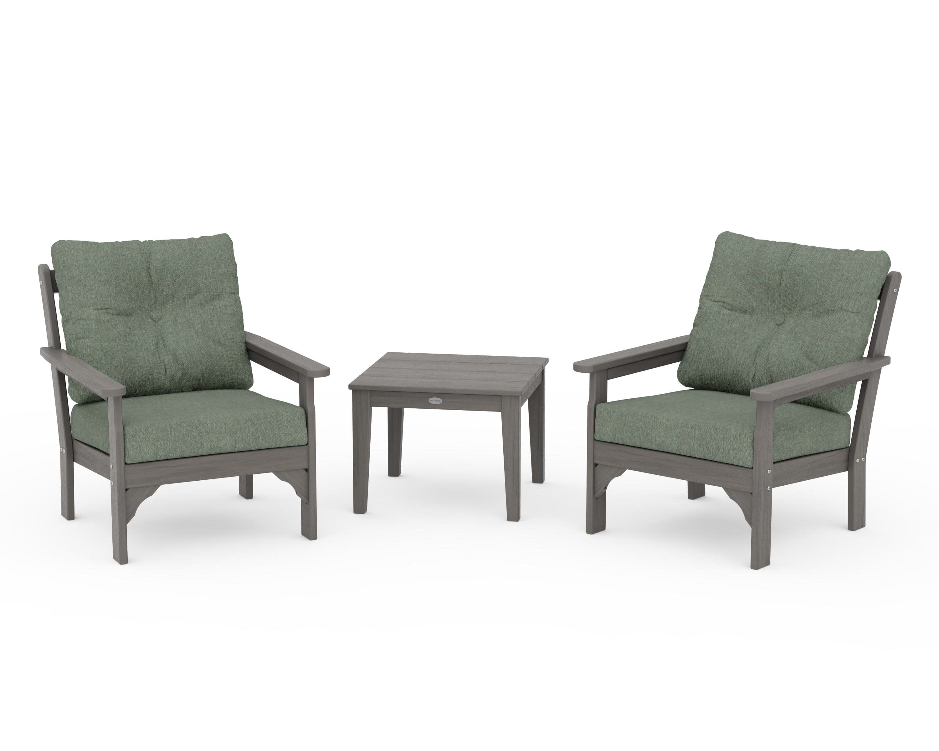 Vineyard 3-Piece Deep Seating Set in Driftwood / Cast Sage