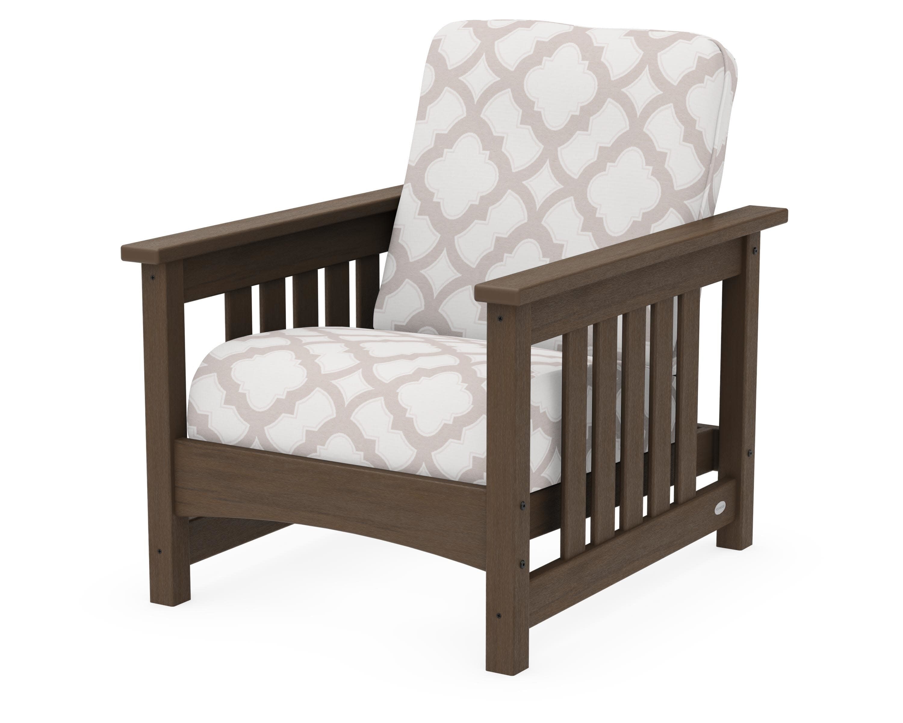Club Mission Chair in Kona / Trellis Dune Burlap