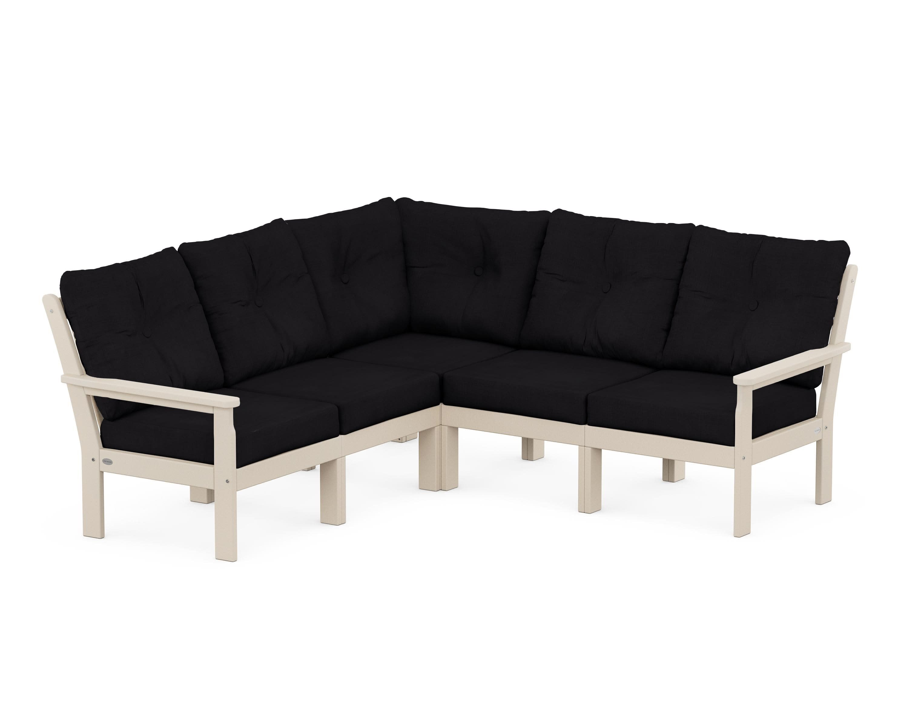 Vineyard 5-Piece Sectional in Sand / Midnight Linen