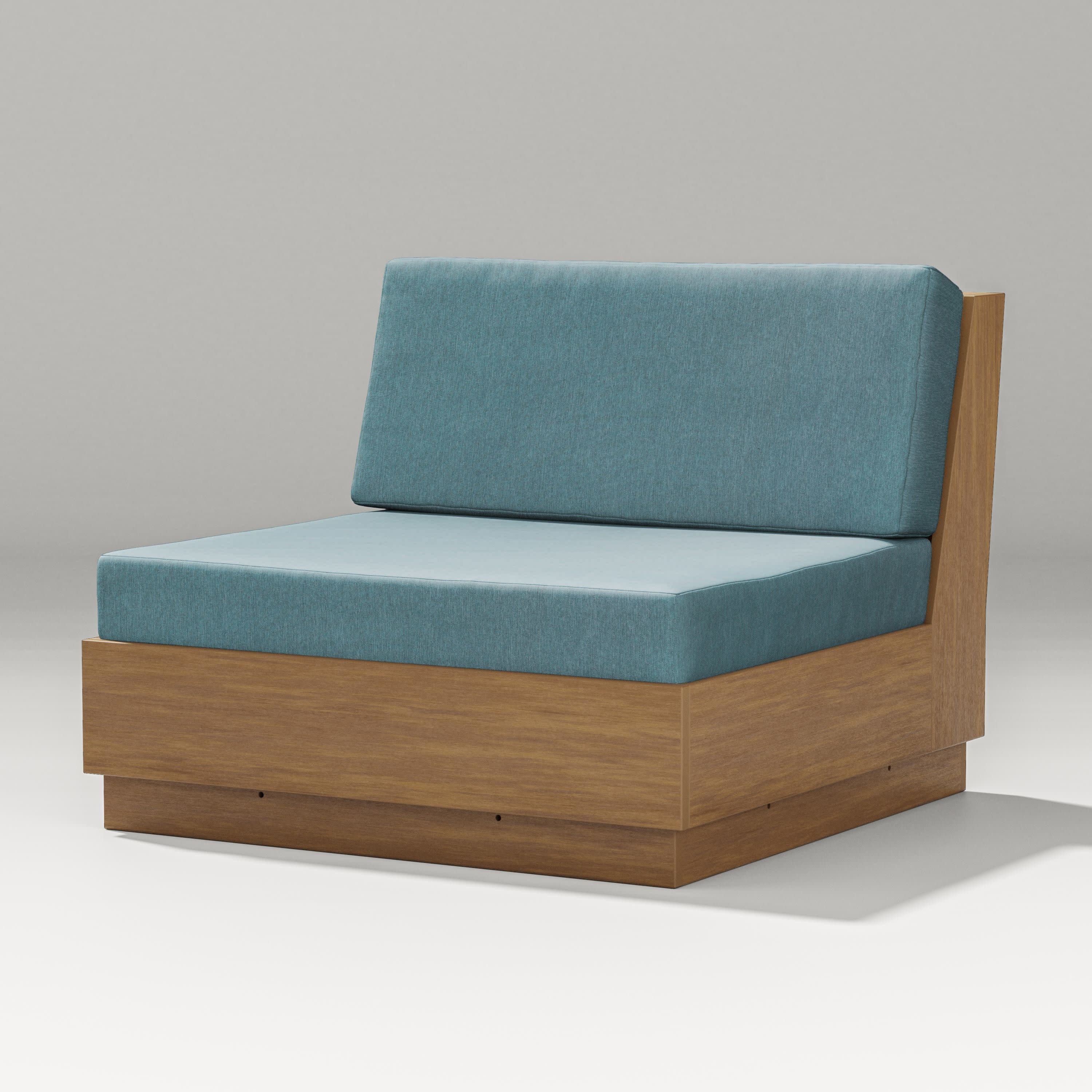 Elevate Modular Armless Chair in Natural / Ocean Teal