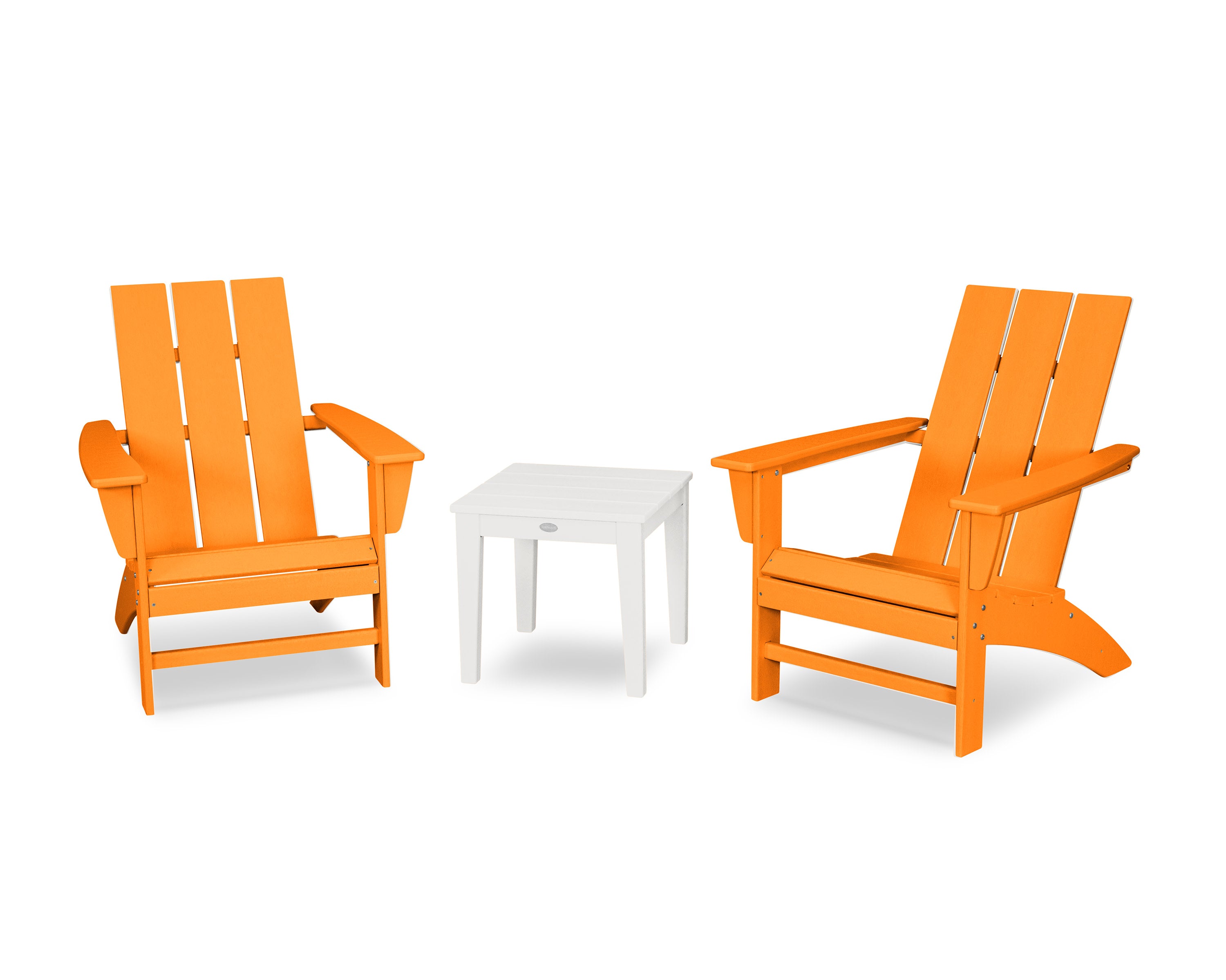 Modern Adirondack 3-Piece Set in Tangerine / White