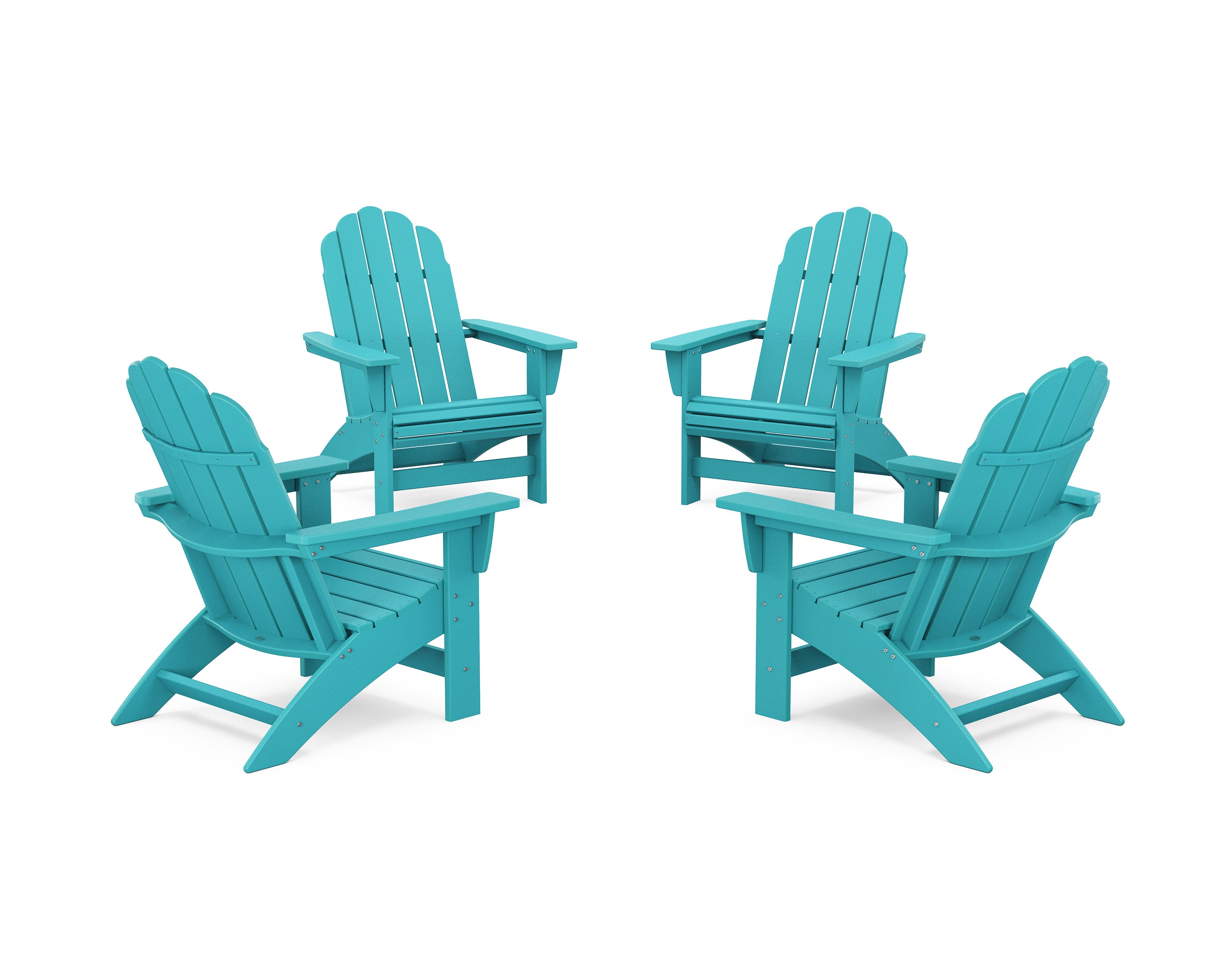 4-Piece Vineyard Grand Adirondack Chair Conversation Set in Aruba