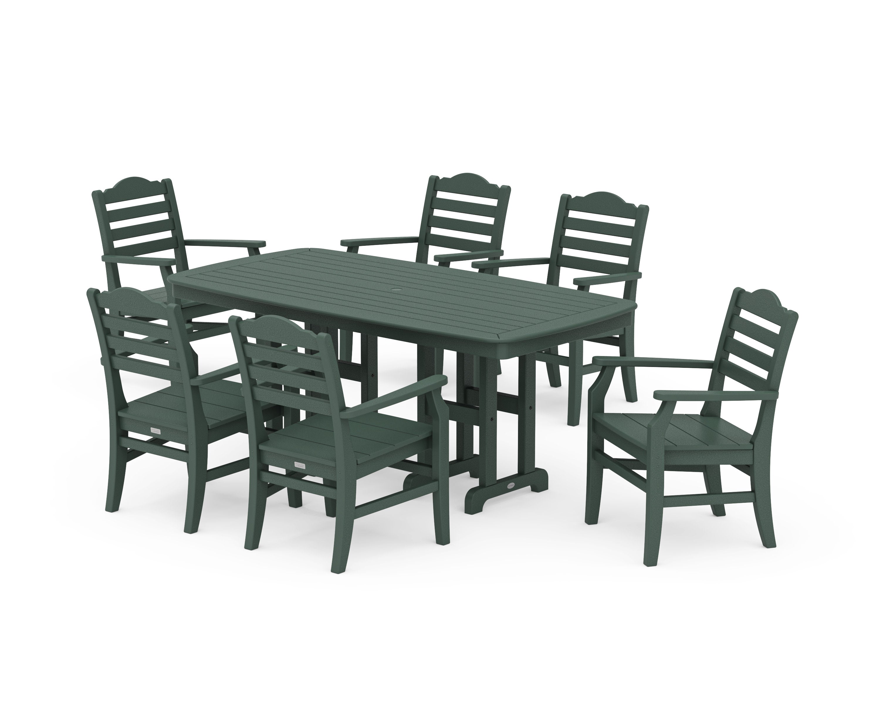 Savannah Arm Chair 7-Piece Dining Set in Green