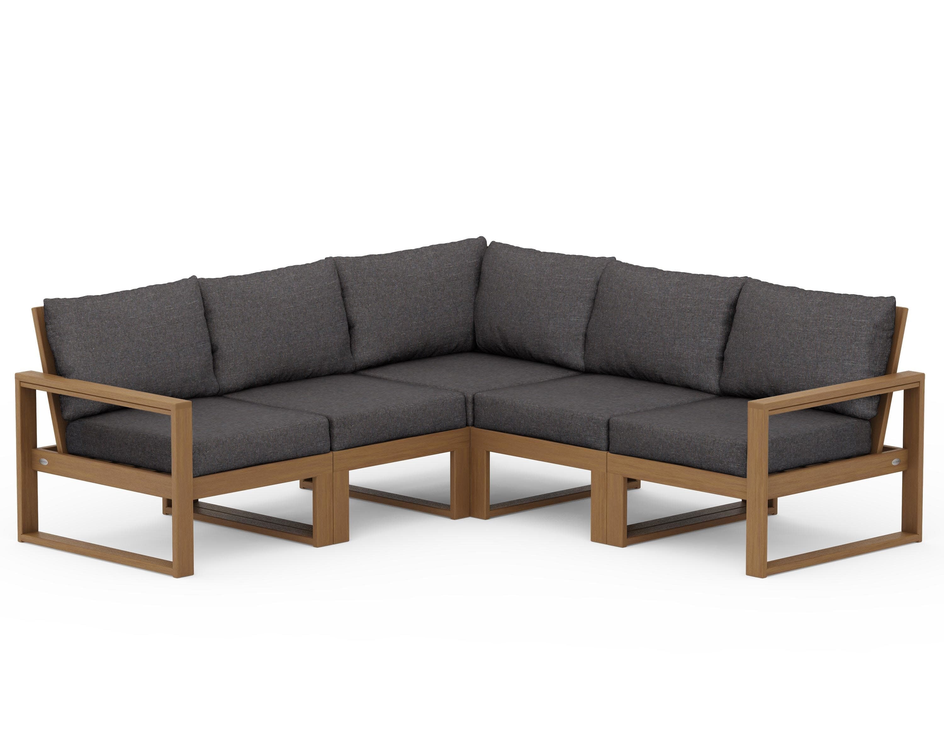EDGE 5-Piece Modular Deep Seating Set in Natural / Ash Charcoal