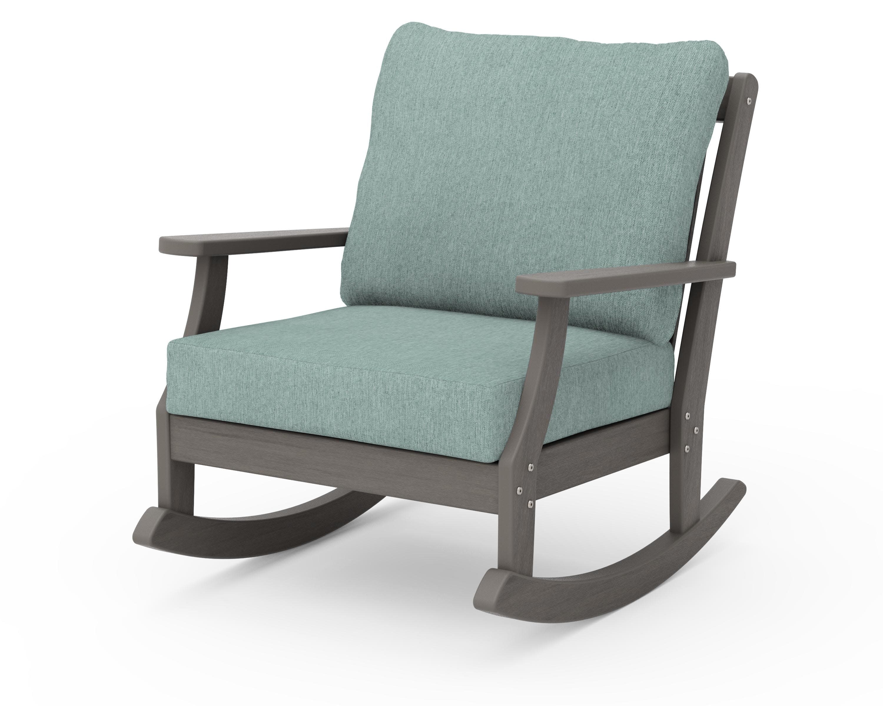 Braxton Deep Seating Rocking Chair in Driftwood / Glacier Spa