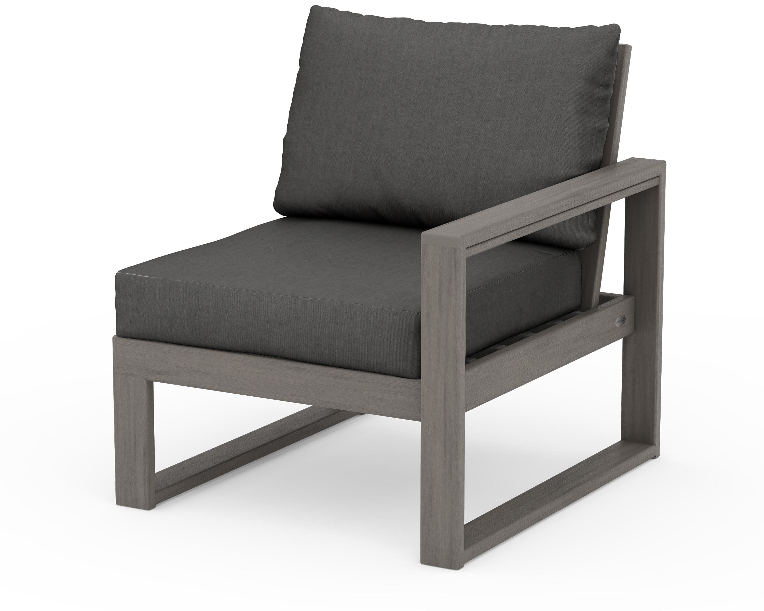 EDGE Modular Right Arm Chair in Driftwood / Spectrum Carbon