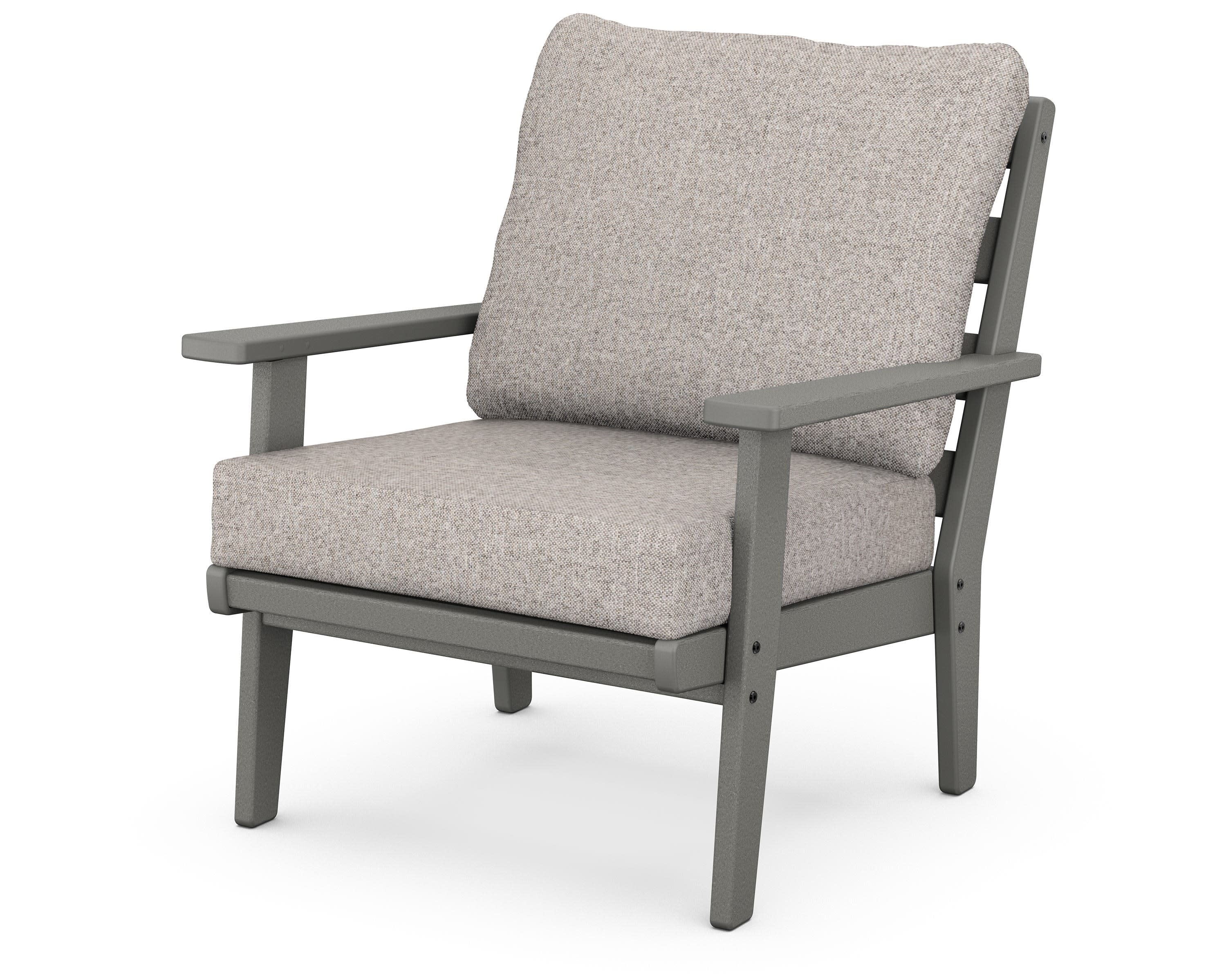 Grant Park Deep Seating Chair in Slate Grey / Weathered Tweed