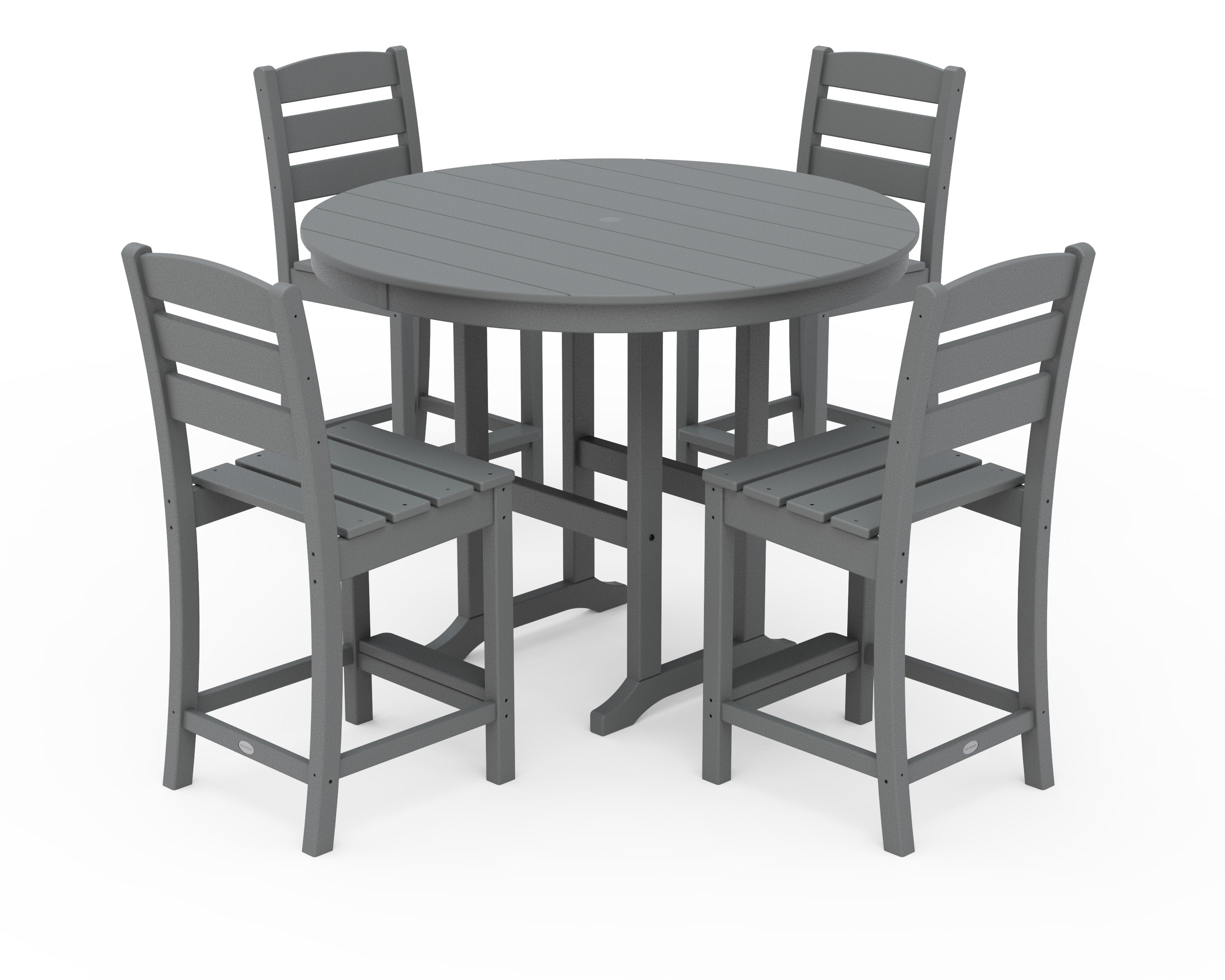 Lakeside 5-Piece Farmhouse Round Side Chair Counter Set
