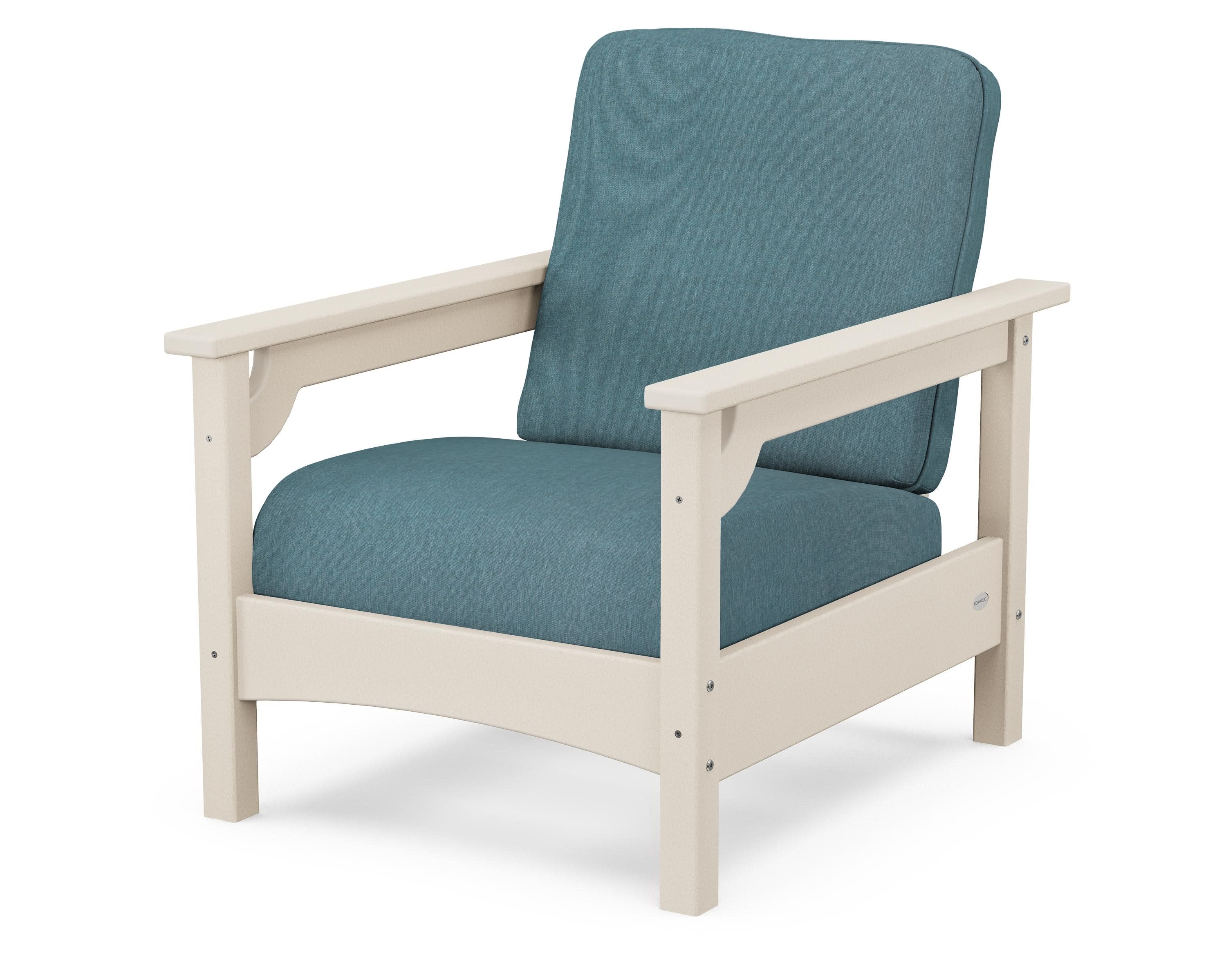 Club Chair in Sand / Ocean Teal