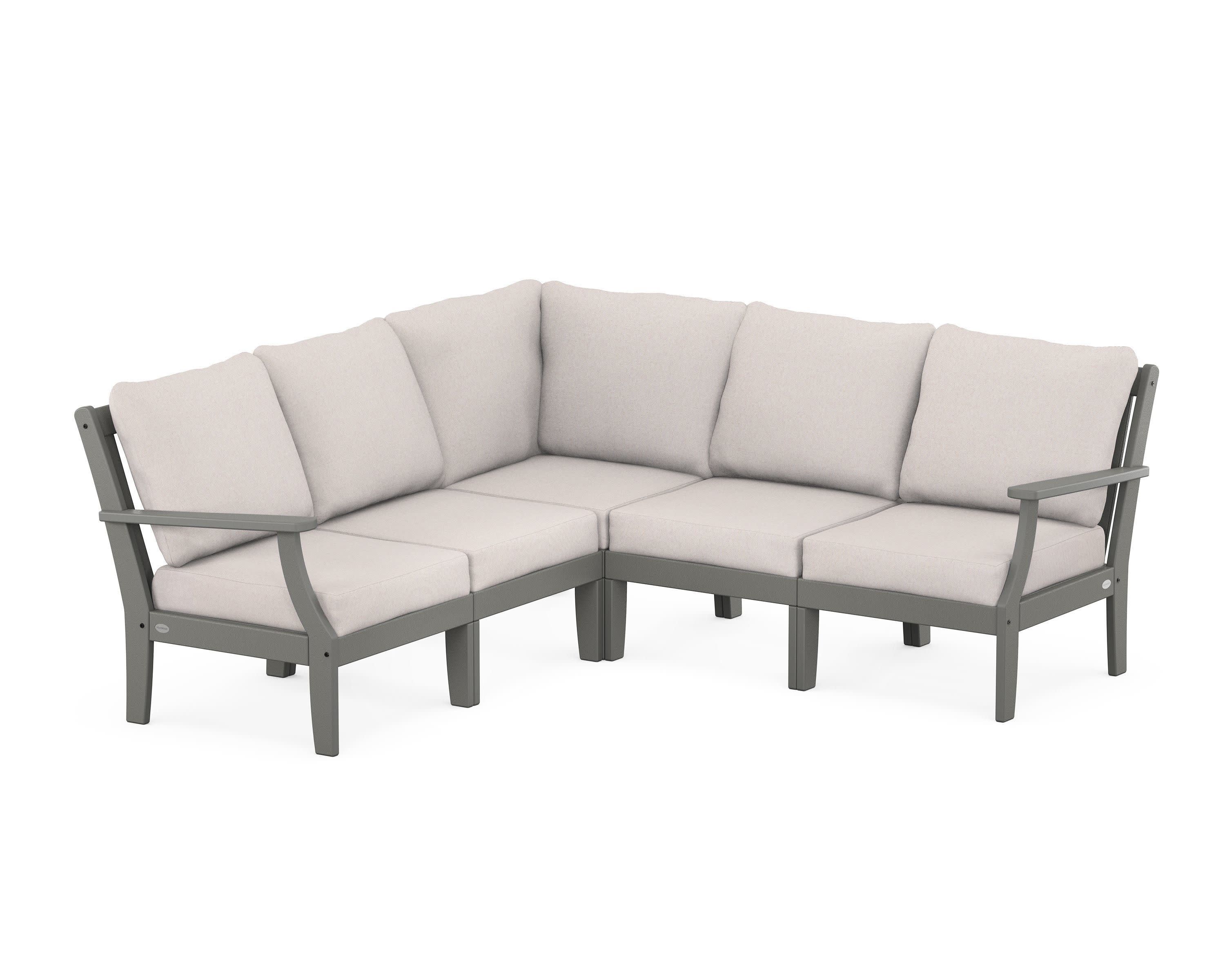Braxton Modular 5-Piece Deep Seating Set in Slate Grey / Dune Burlap