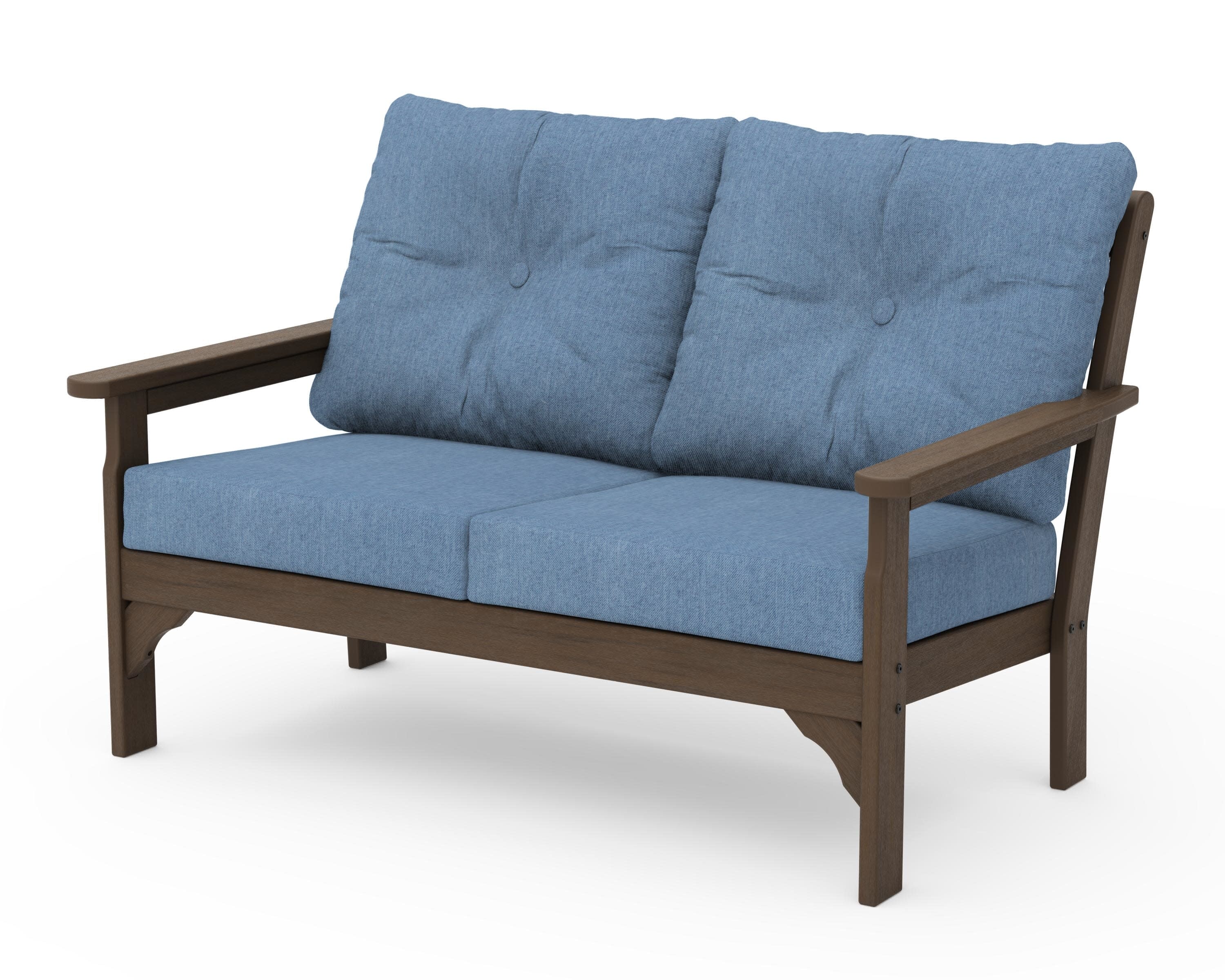 Vineyard Deep Seating Loveseat in Kona / Sky Blue