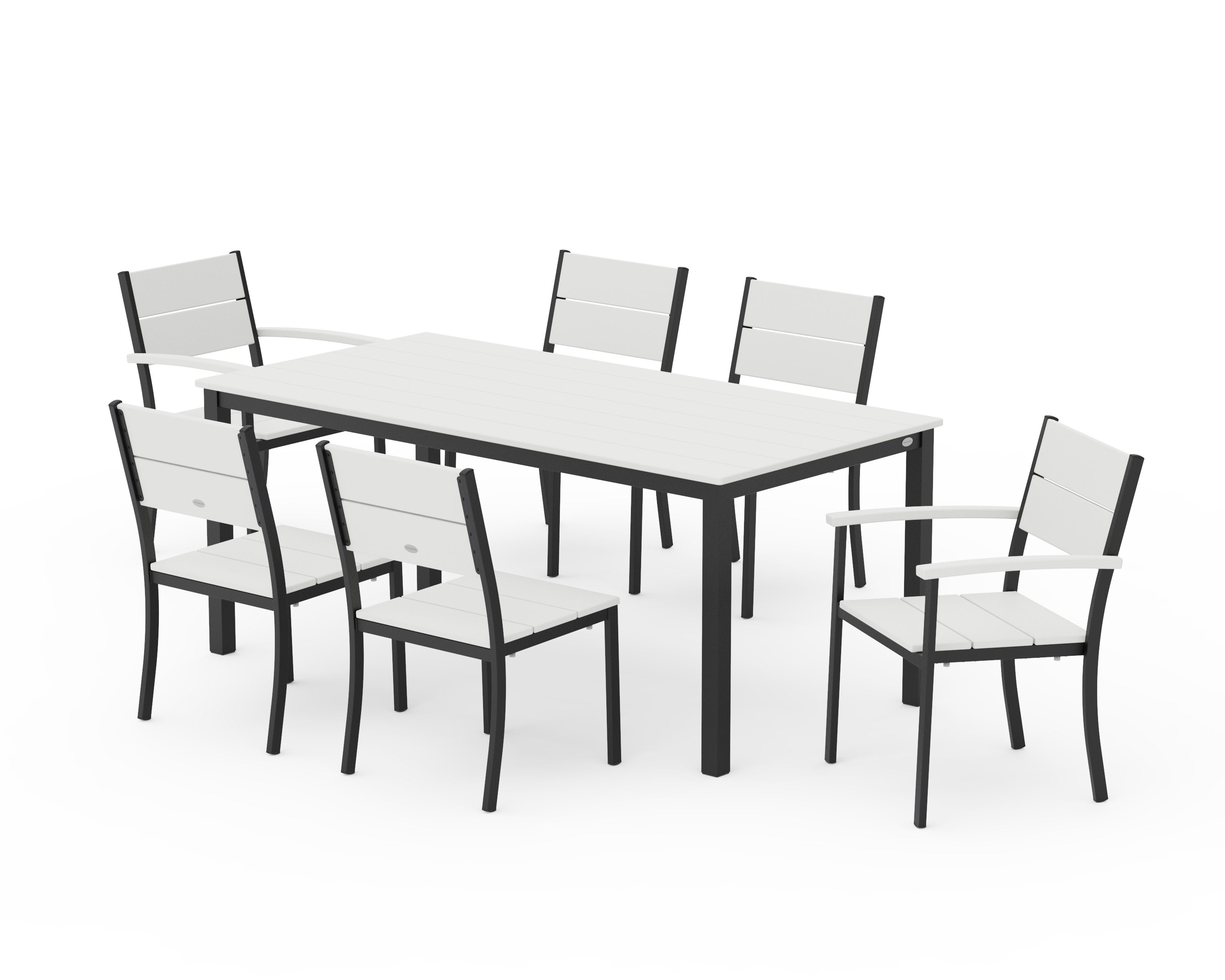 Main Street 7-Piece Dining Set in Black / Vintage White