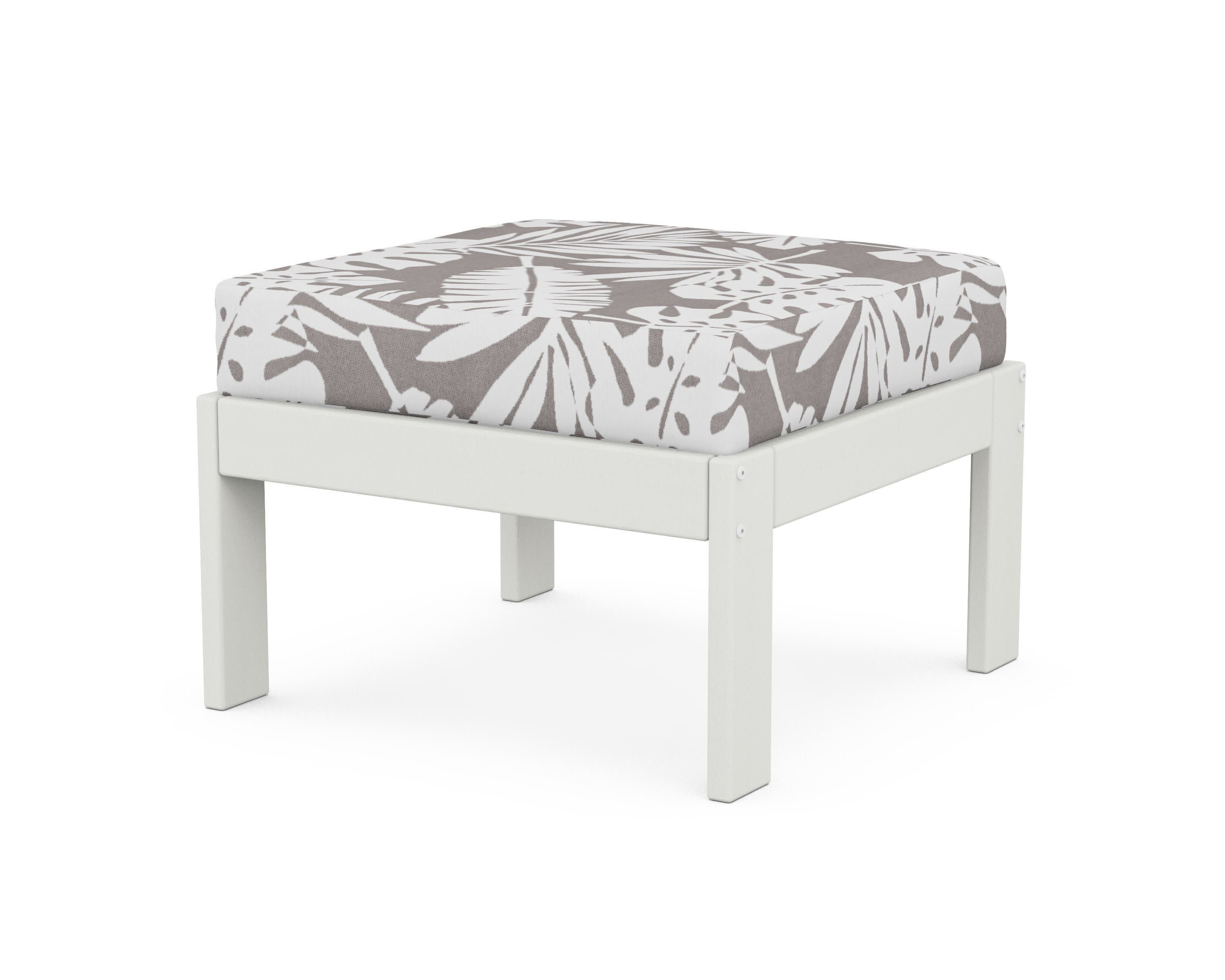 Vineyard Modular Ottoman in Vintage White / Leaf Grey Mist