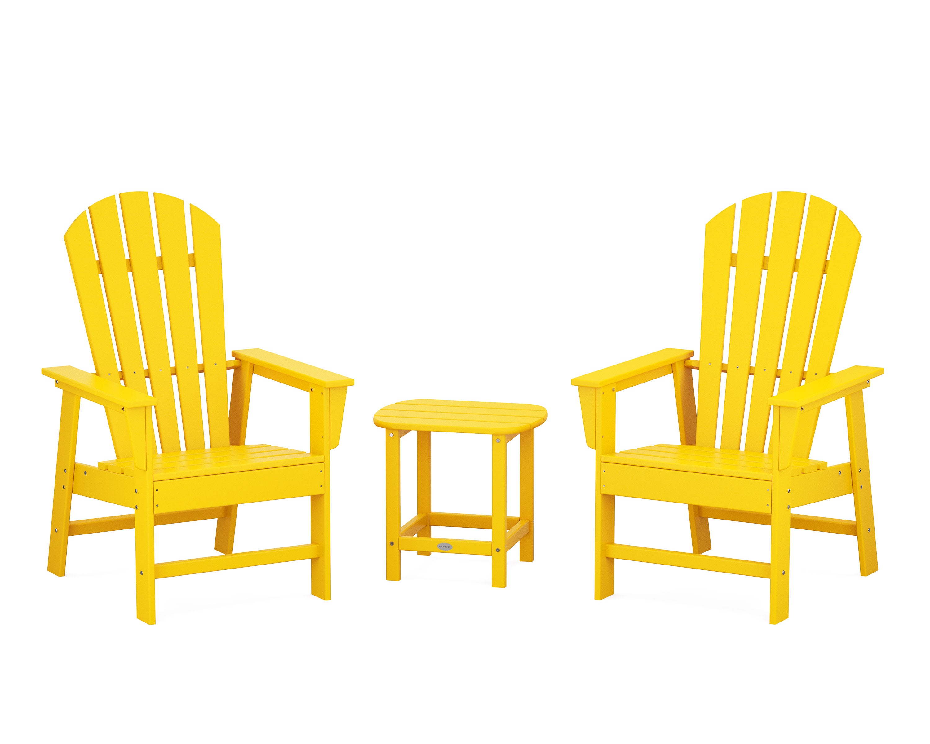 South Beach Casual Chair 3-Piece Set with 18" South Beach Side Table in Lemon