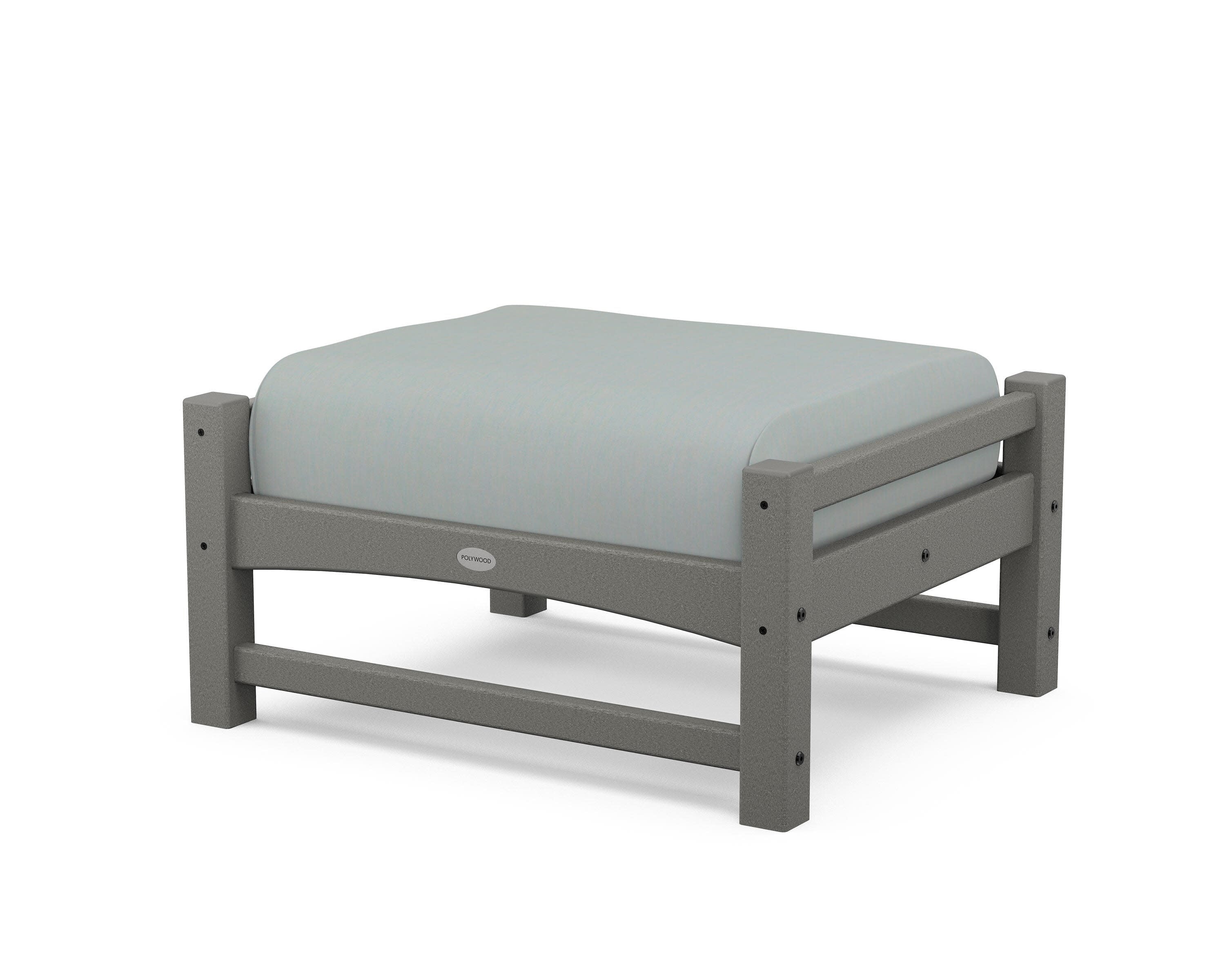 Club Ottoman in Slate Grey / Spa