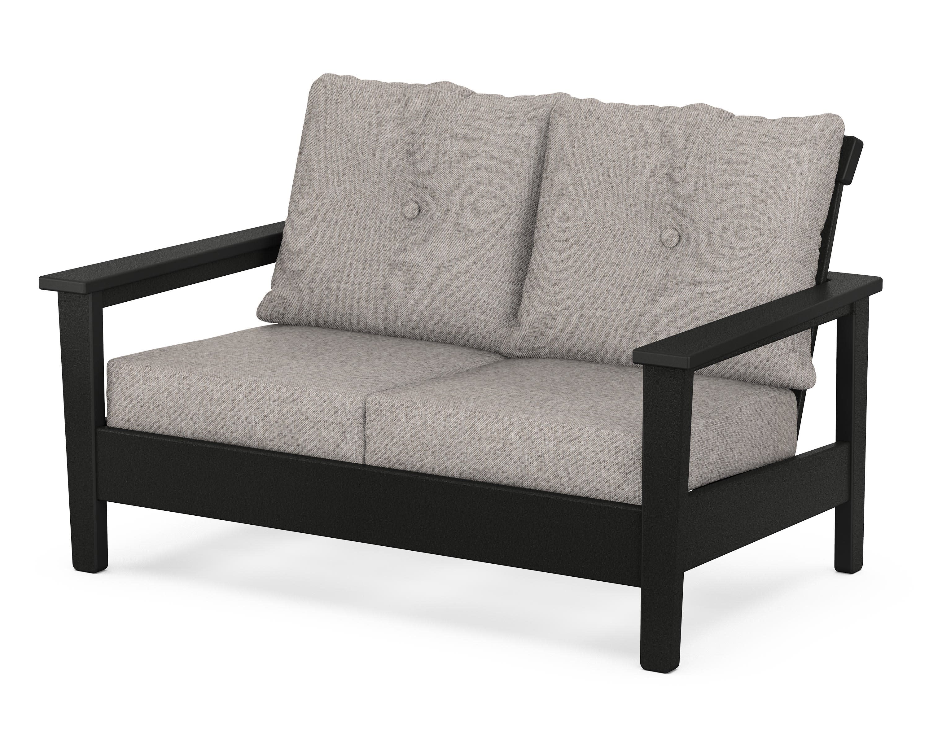 Prescott Deep Seating Loveseat in Black / Weathered Tweed