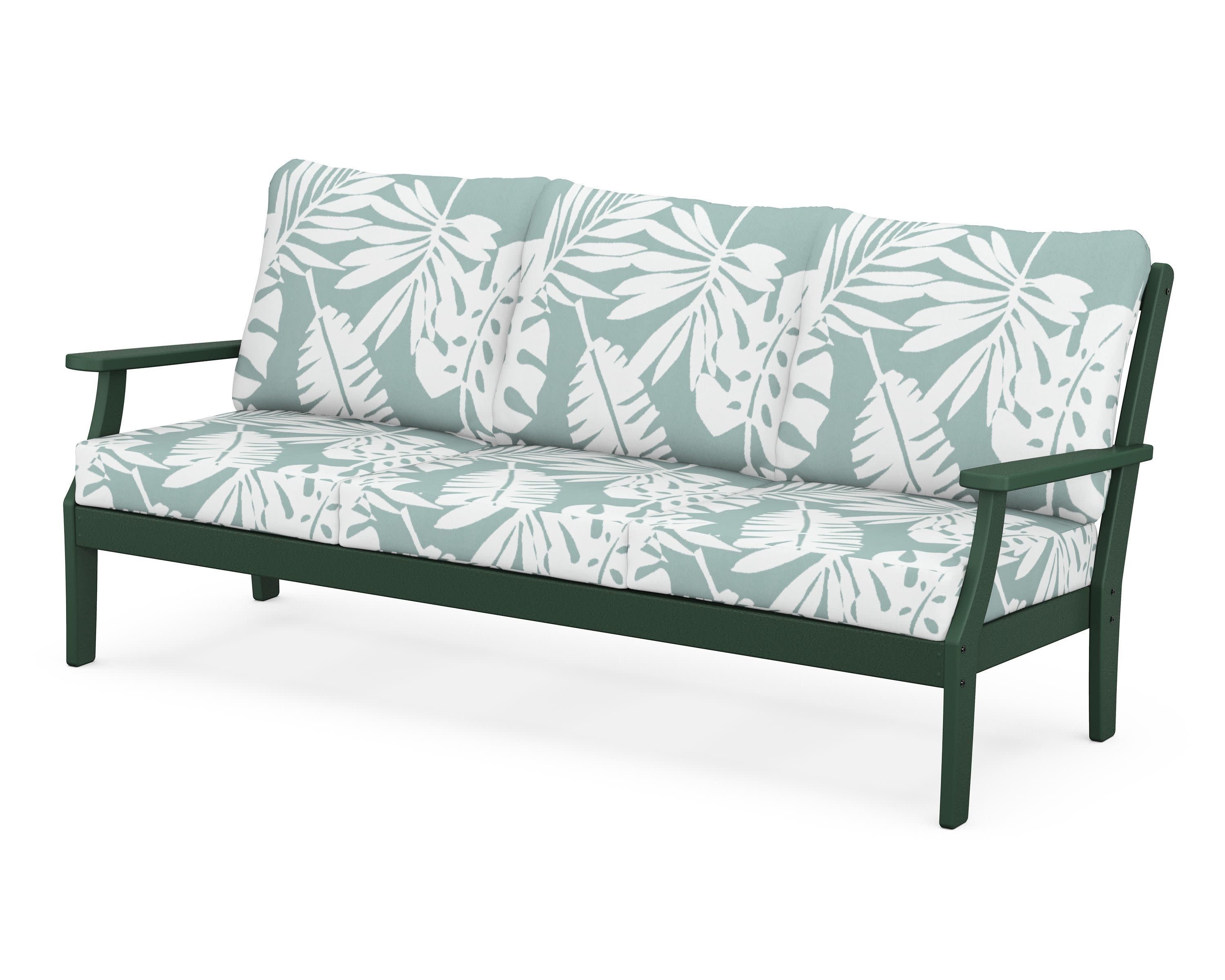 Braxton Deep Seating Sofa in Green / Leaf Glacier Spa