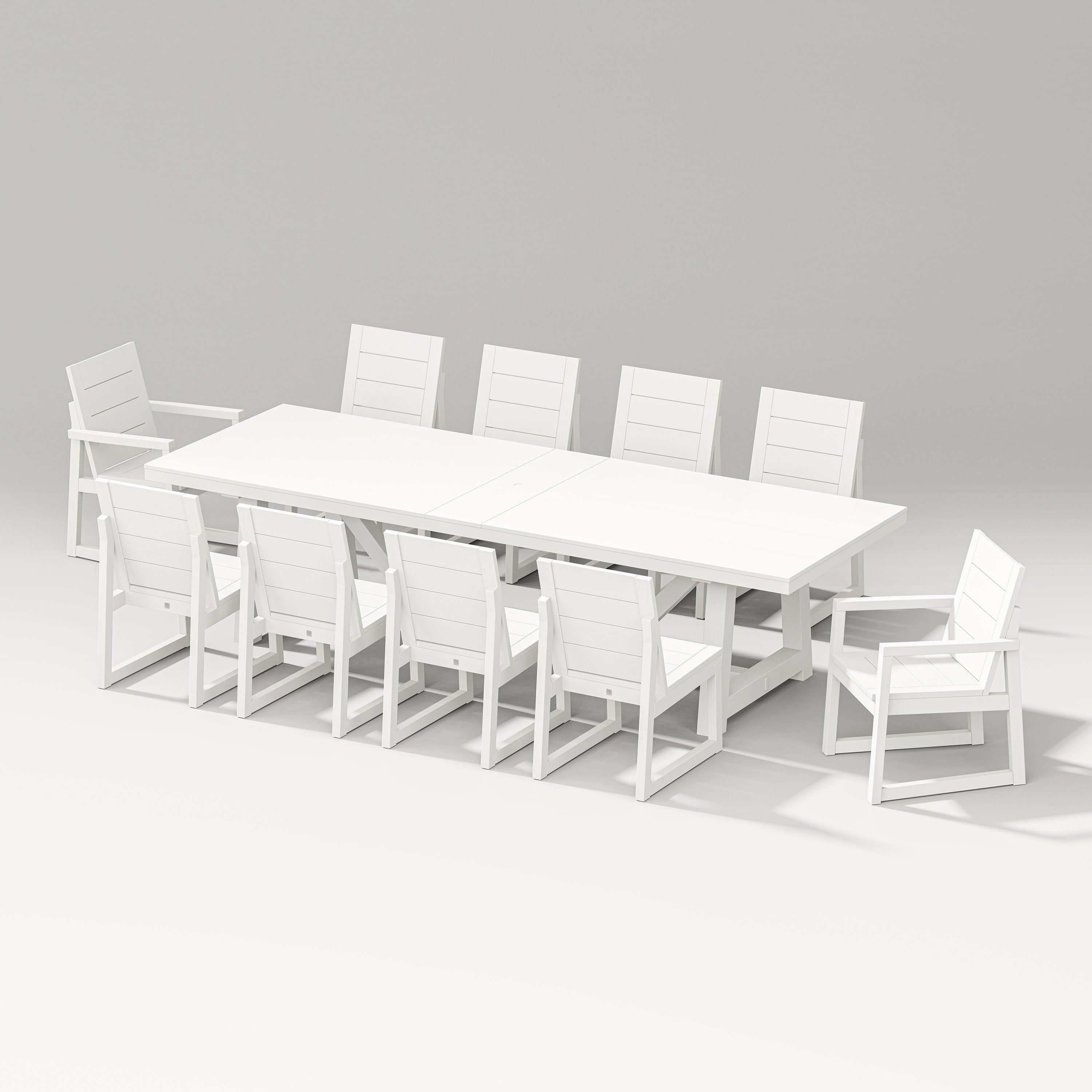 Elevate 11-Piece A-Frame Table Dining Set in Vintage White