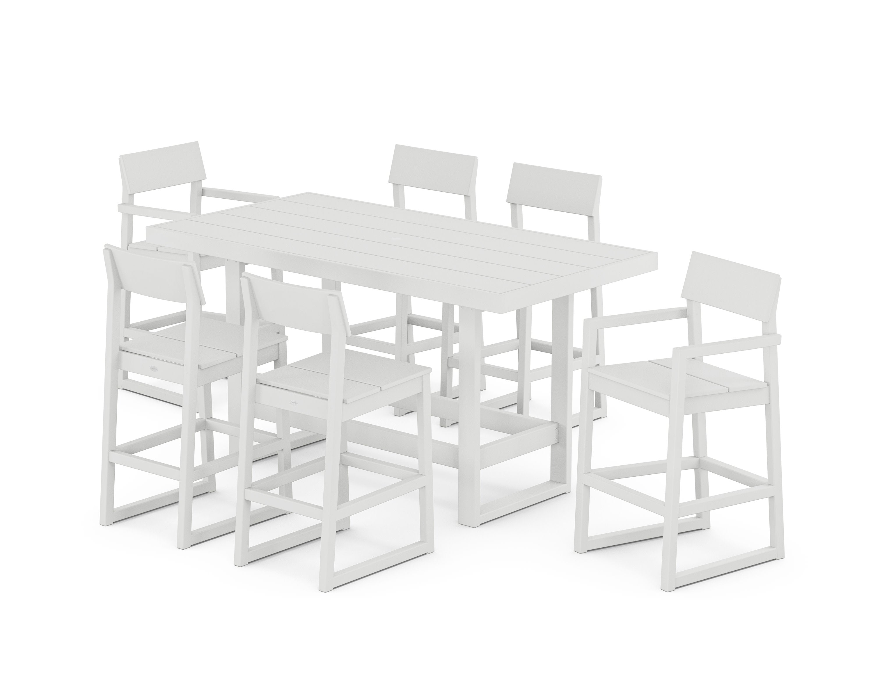 EDGE 7-Piece Bar Table Set in White