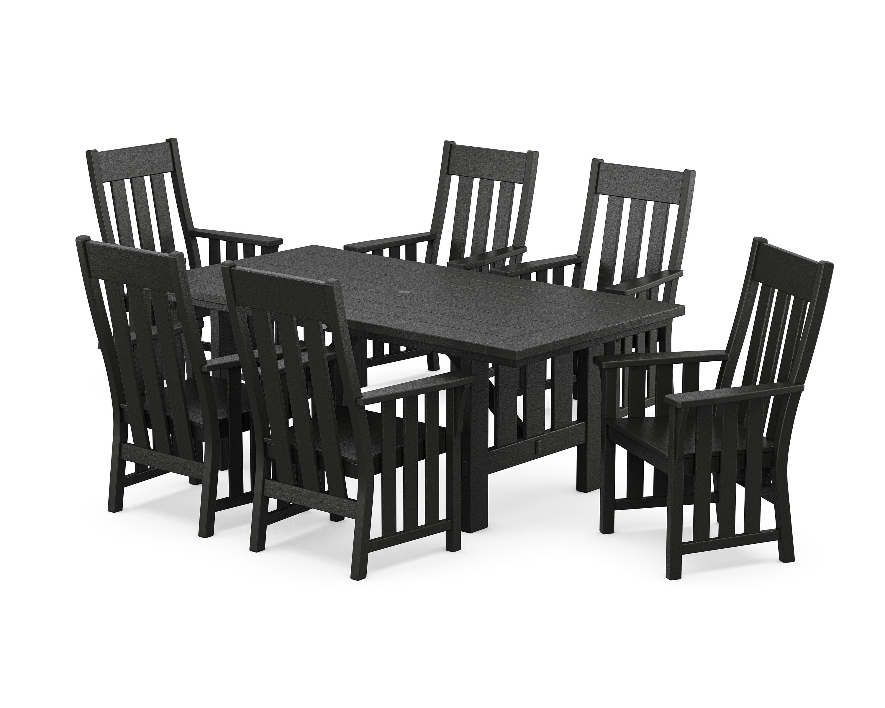 Acadia Arm Chair 7-Piece Dining Set in Black