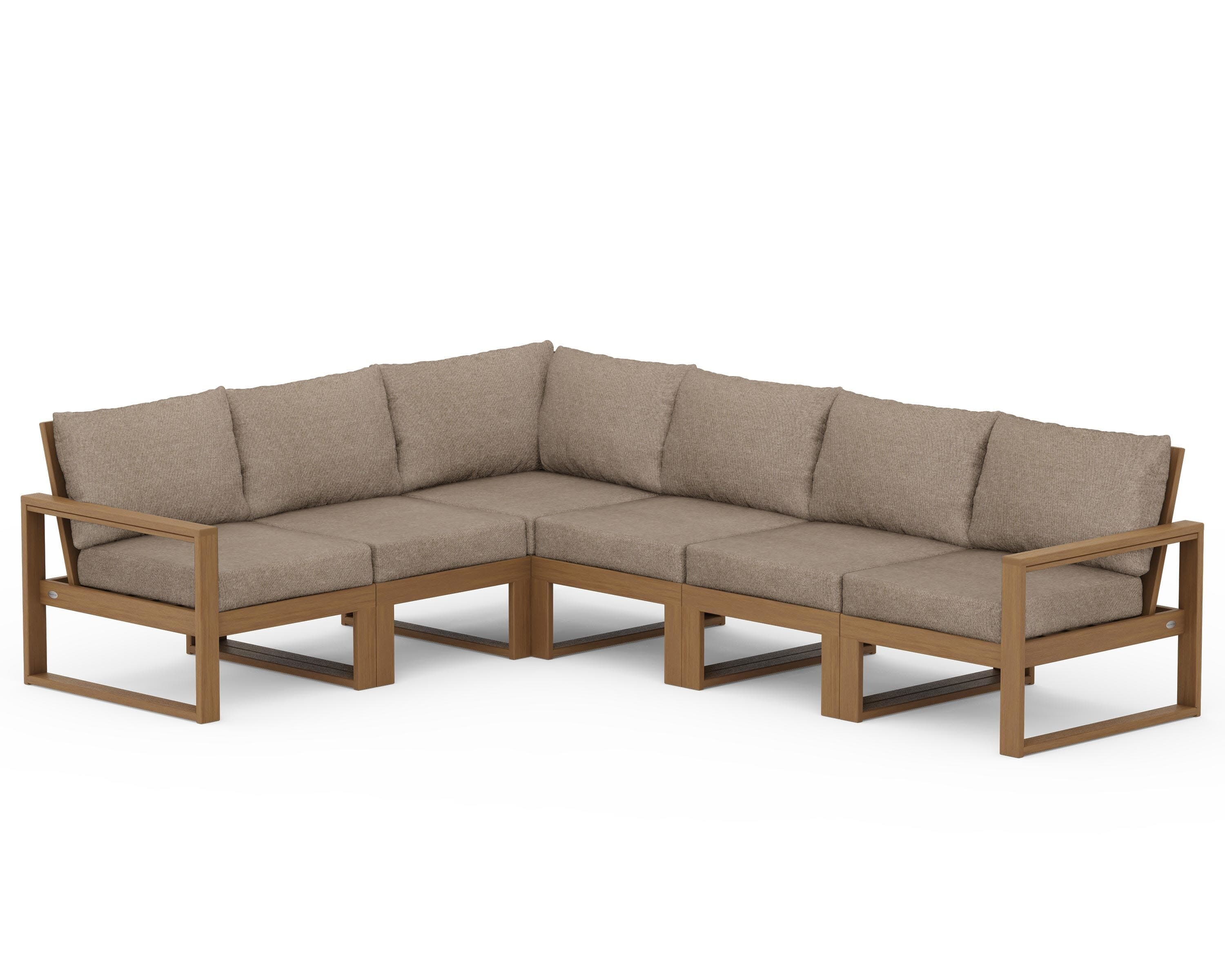 EDGE 6-Piece Modular Deep Seating Set in Natural / Spiced Burlap
