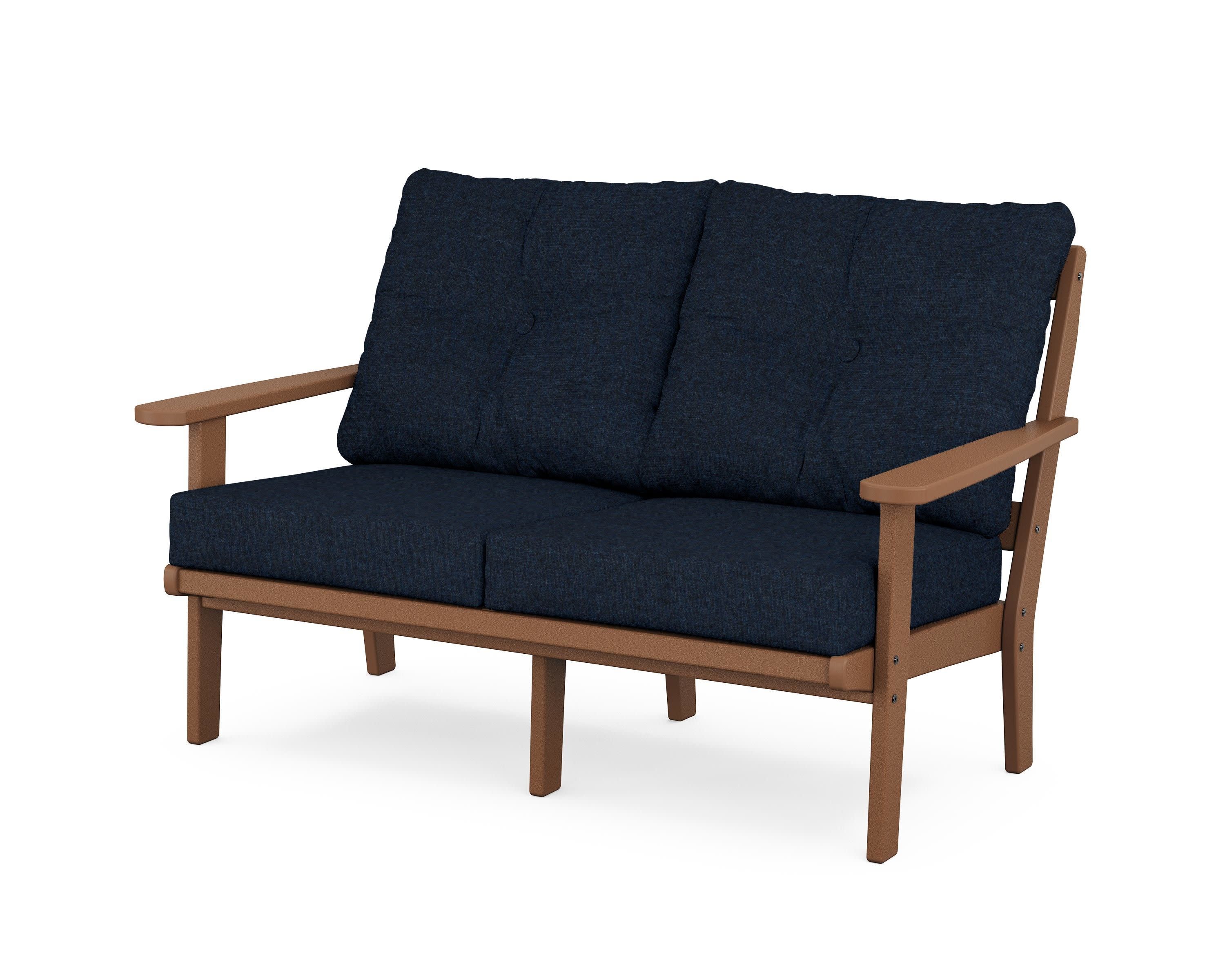 Mission Deep SeatingLoveseat in Teak / Marine Indigo