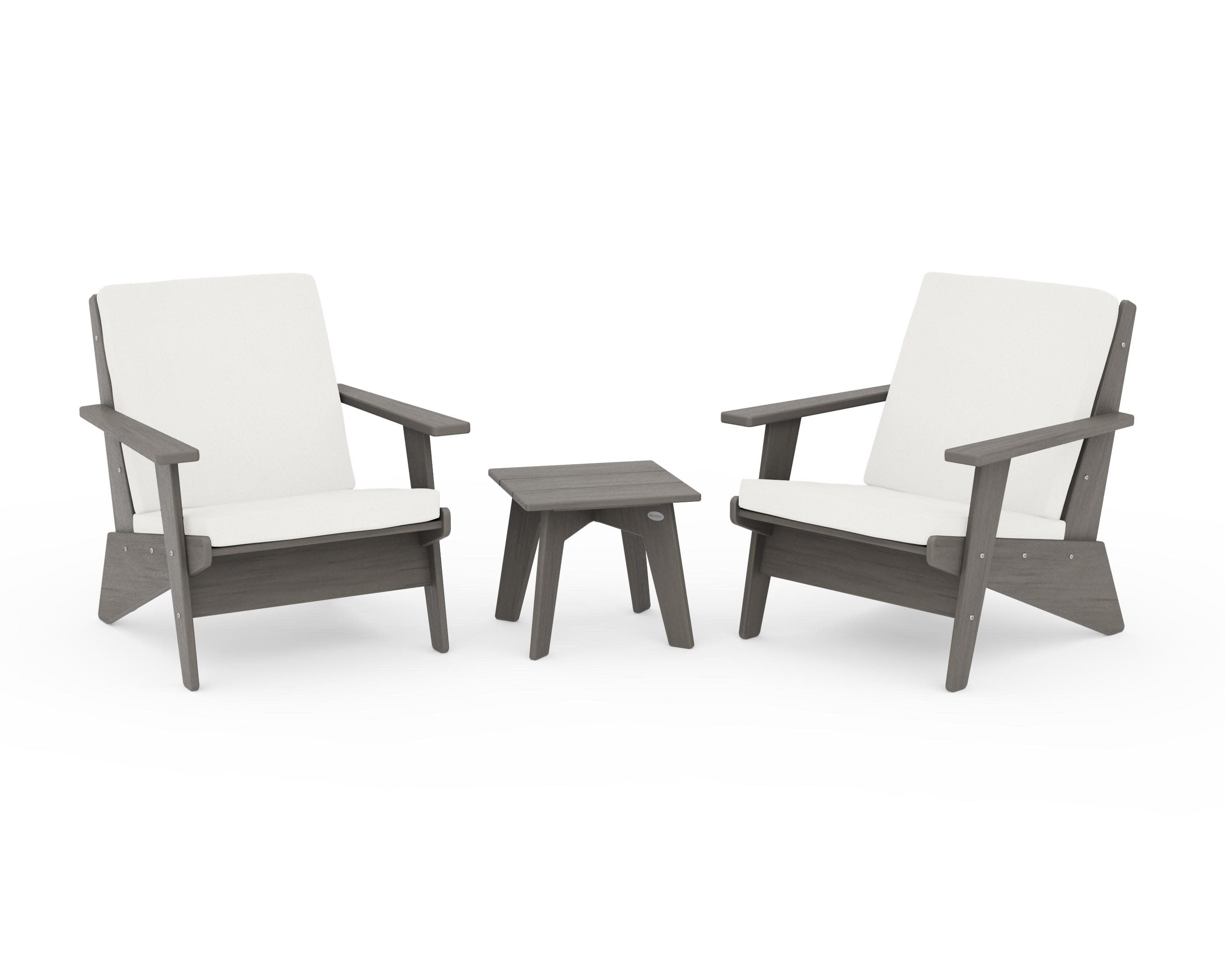 Riviera Modern Lounge 3-Piece Set in Driftwood / Natural Linen