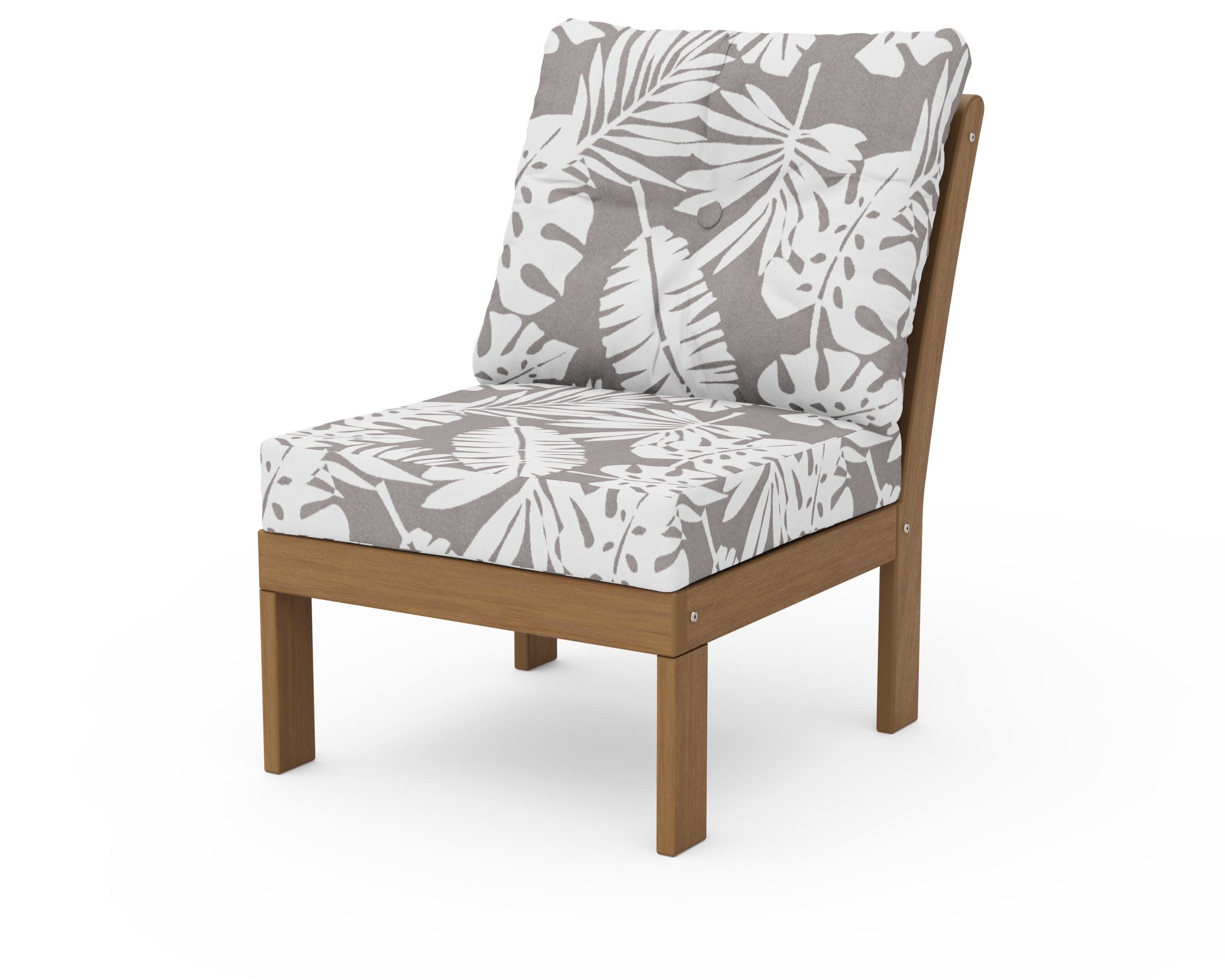 Vineyard Modular Armless Chair in Natural / Leaf Grey Mist
