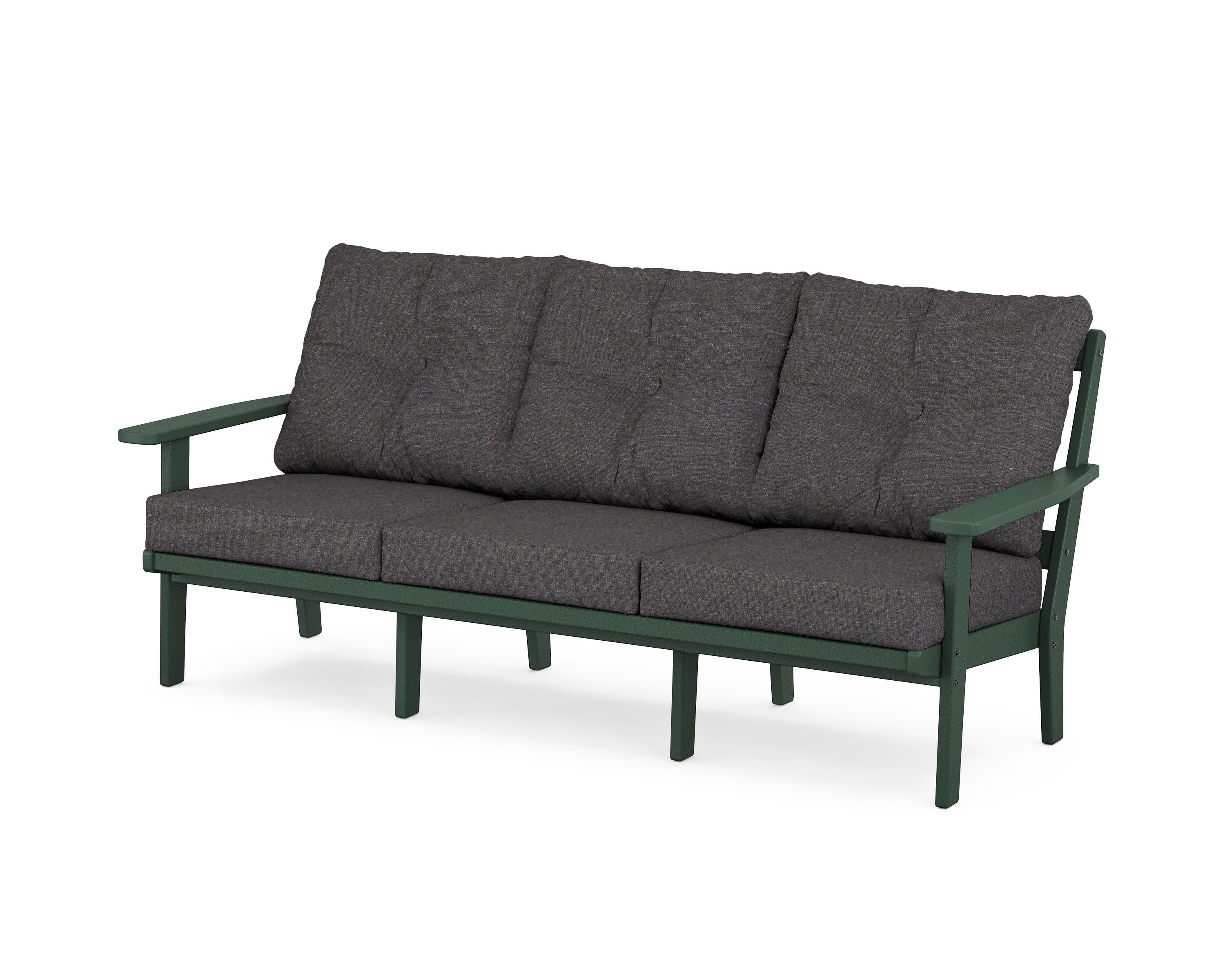 PrairieDeep Seating Sofa in Green / Ash Charcoal
