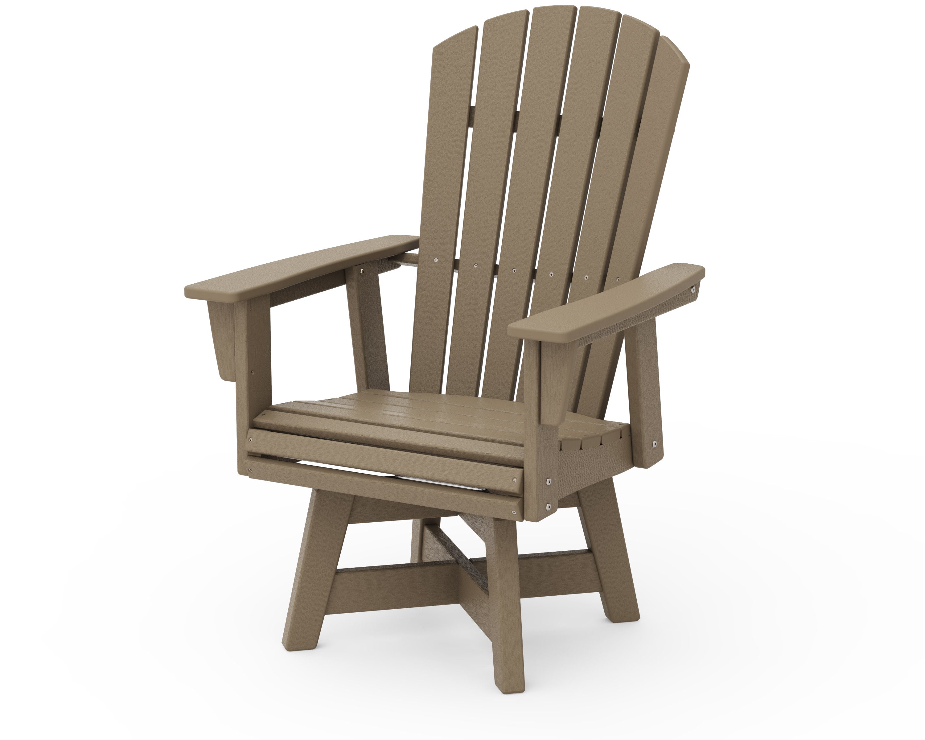 Nautical Curveback Adirondack Swivel Dining Chair in Vintage Sahara
