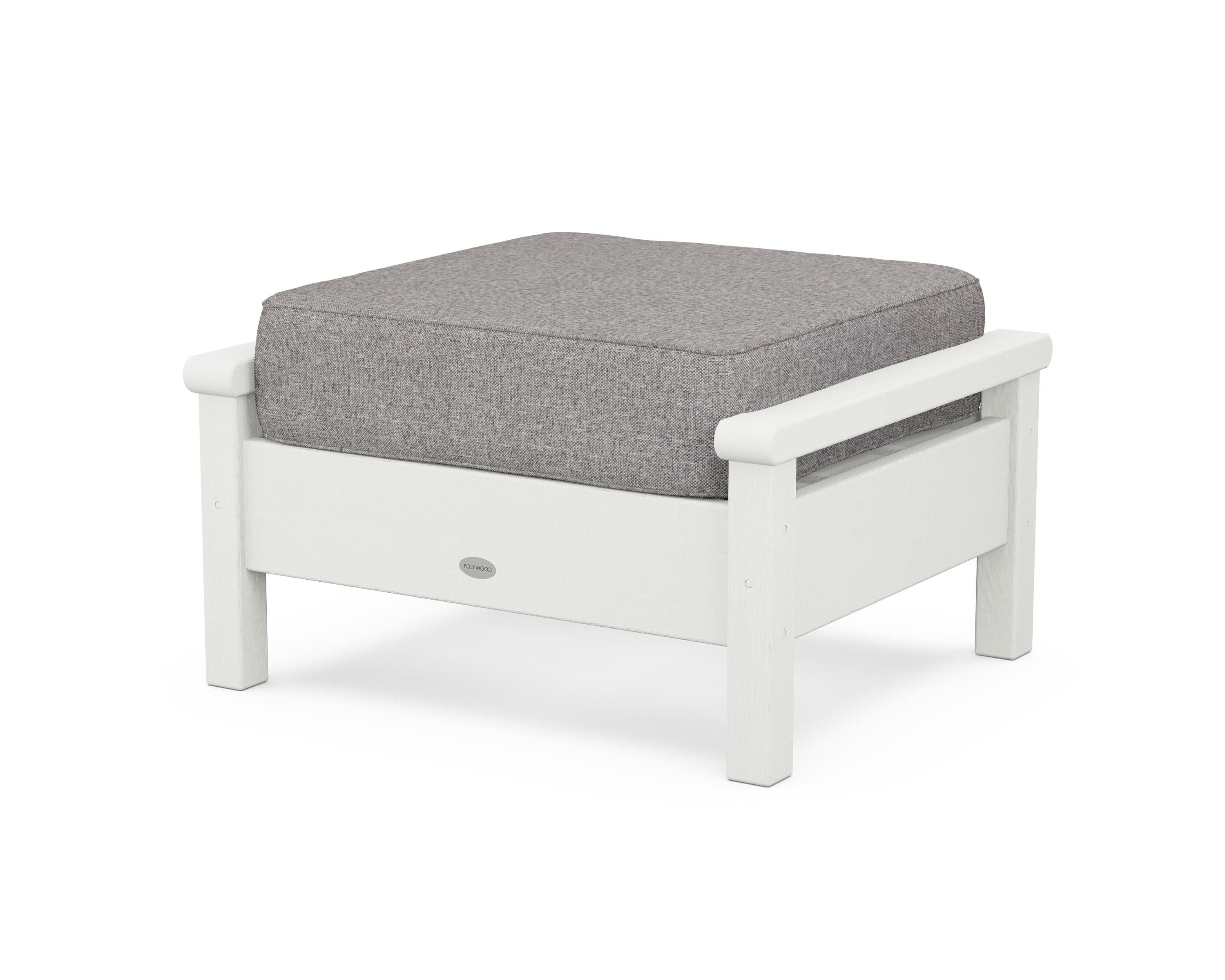 Harbour Deep Seating Ottoman in Vintage White / Grey Mist