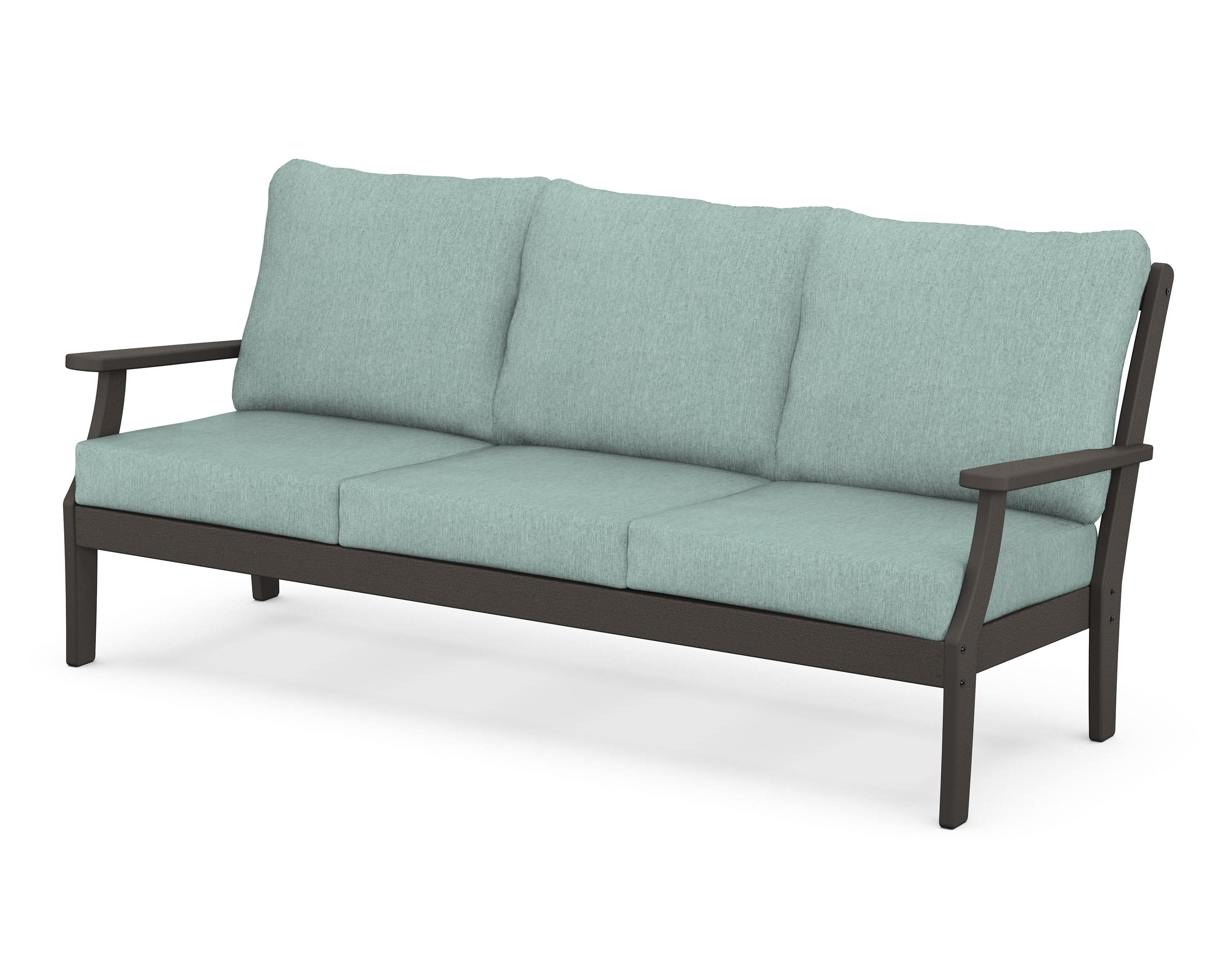 Braxton Deep Seating Sofa in Vintage Coffee / Glacier Spa