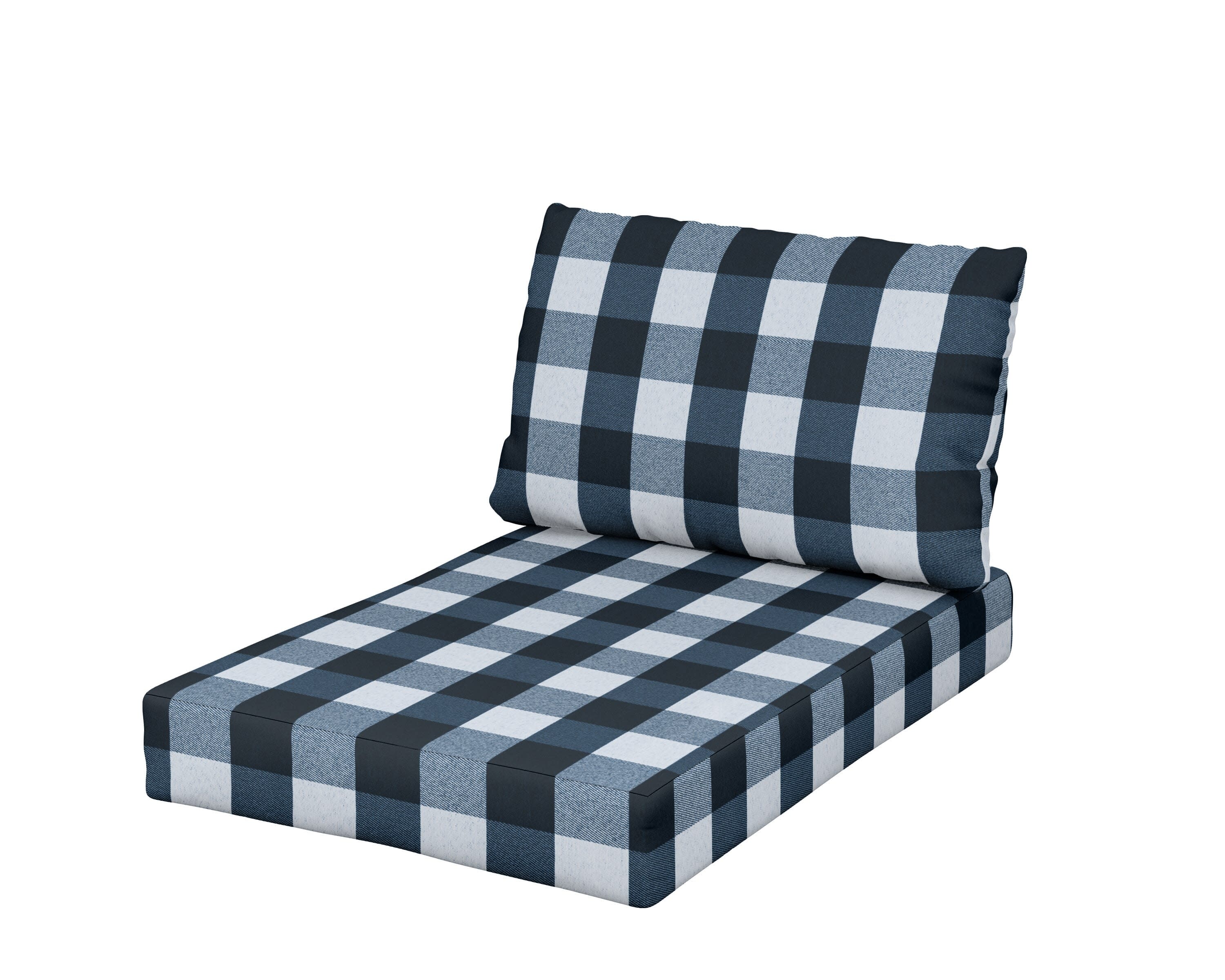 Daybed Swing Seat/Back Cushion in Buffalo Plaid Marine Indigo