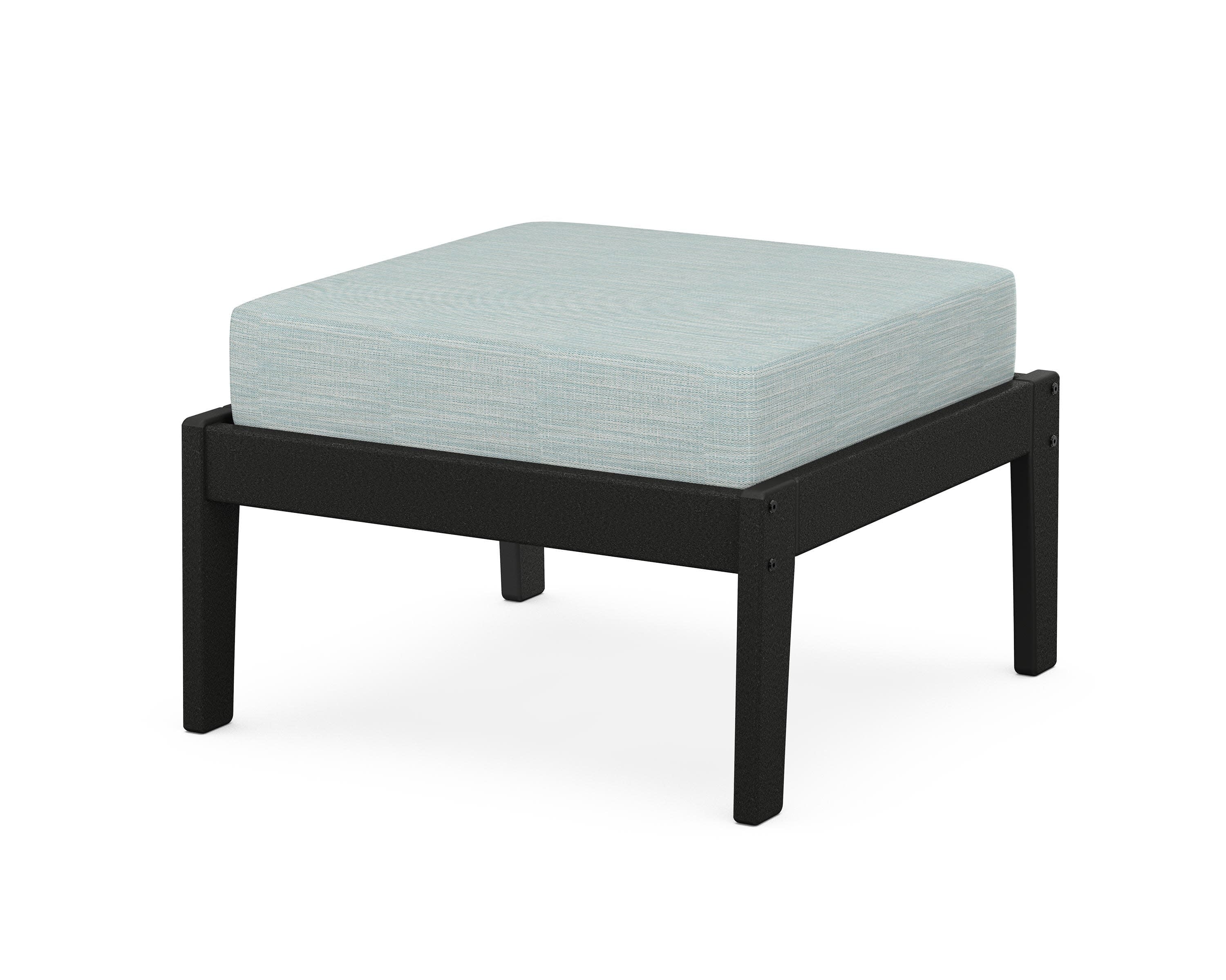 Deep Seating Ottoman in Black / Soothe Mist