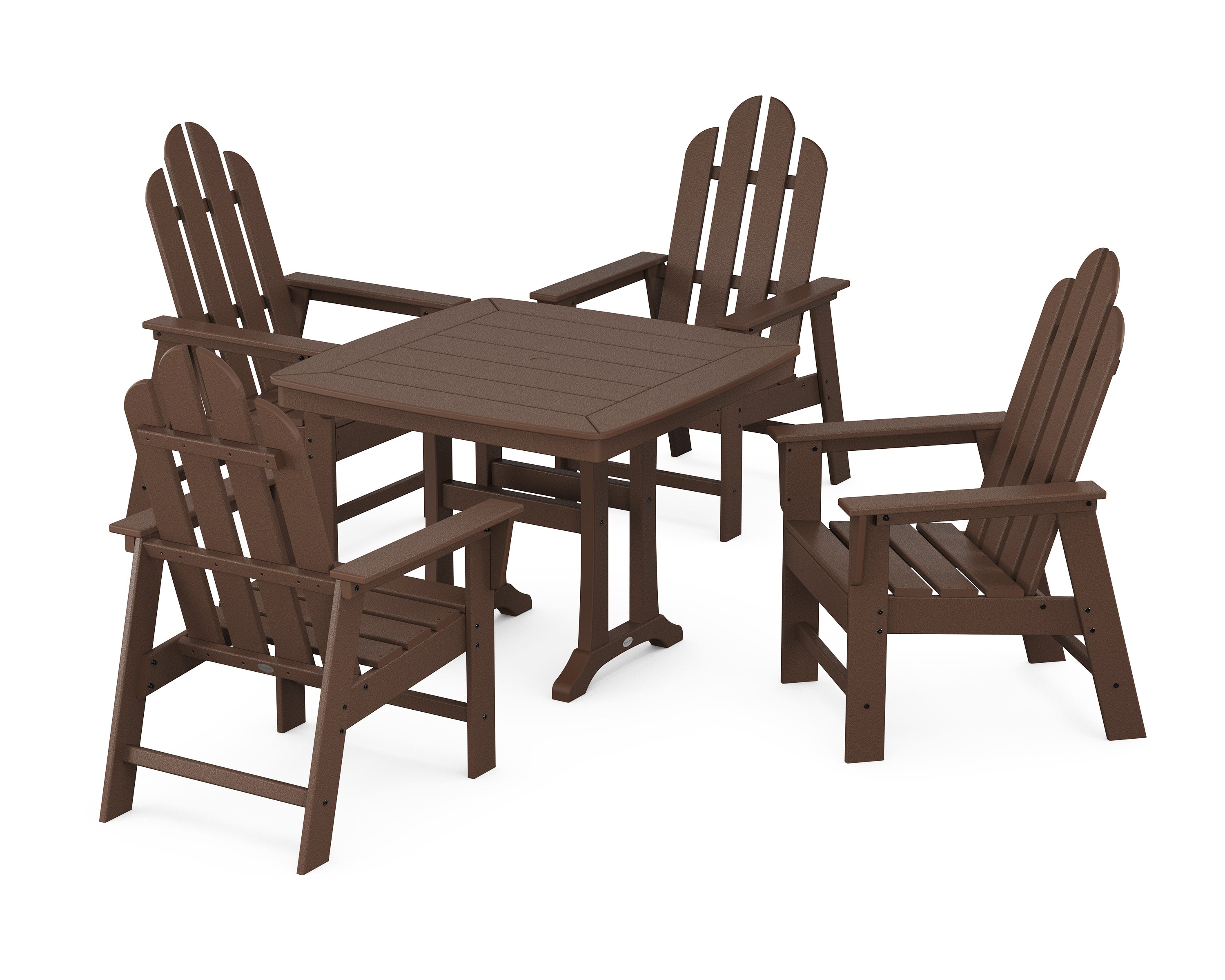Long Island 5-Piece Dining Set with Trestle Legs in Mahogany