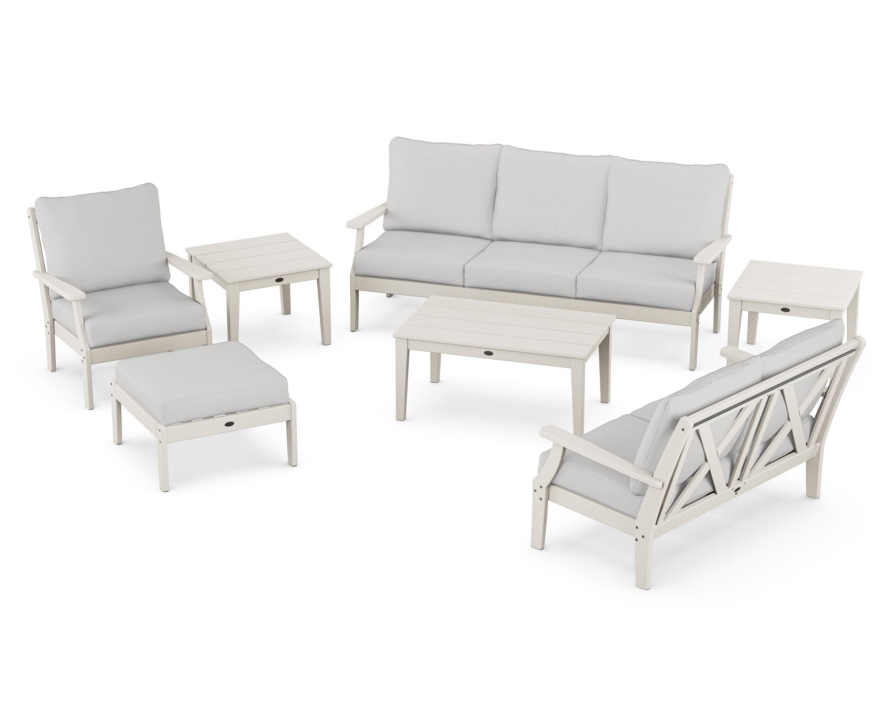 Braxton 7-Piece Deep Seating Set in Sand / Diamond in the Rough