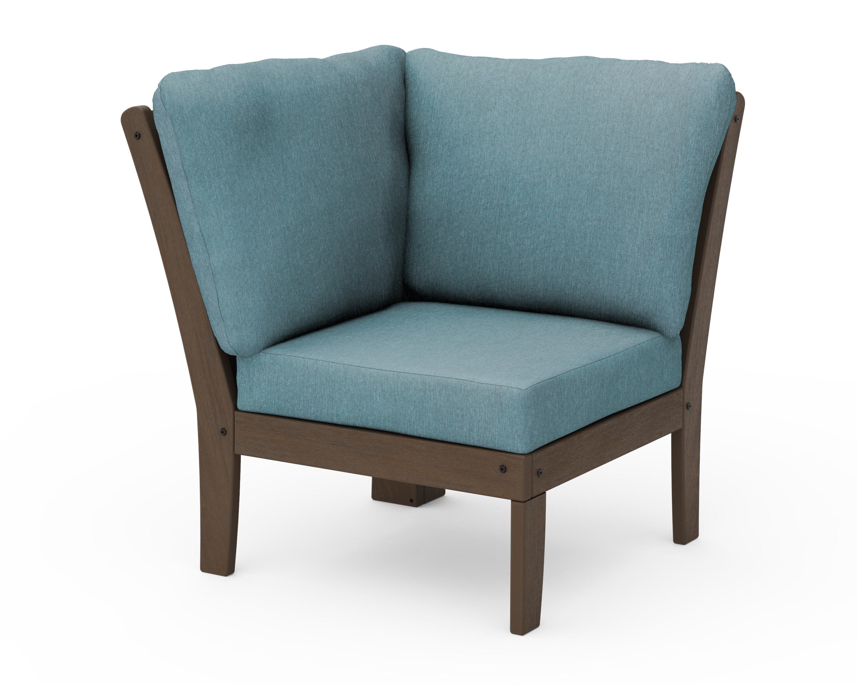 Braxton Modular Corner Chair in Kona / Ocean Teal