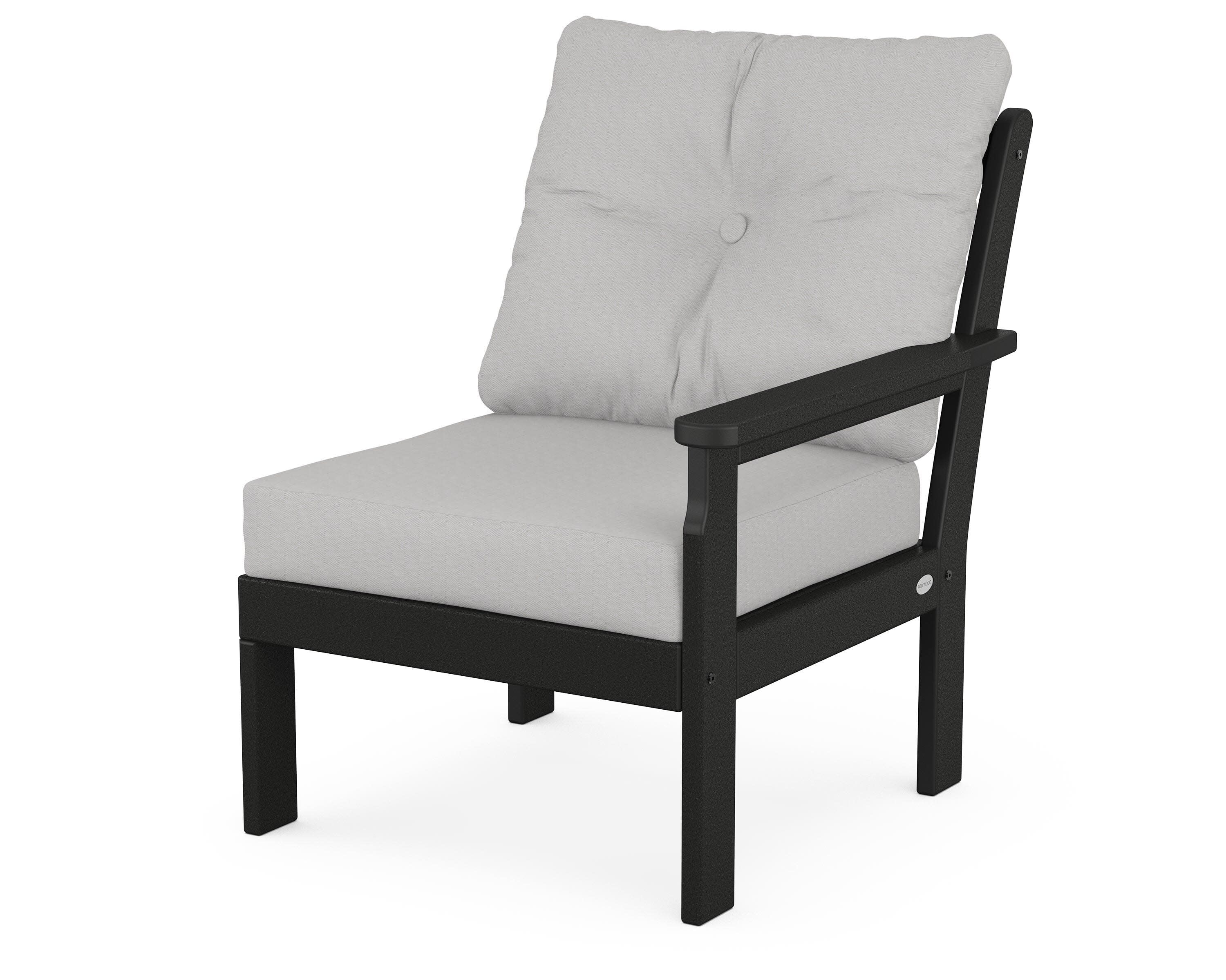 Vineyard Modular Right Arm Chair in Black / Diamond in the Rough