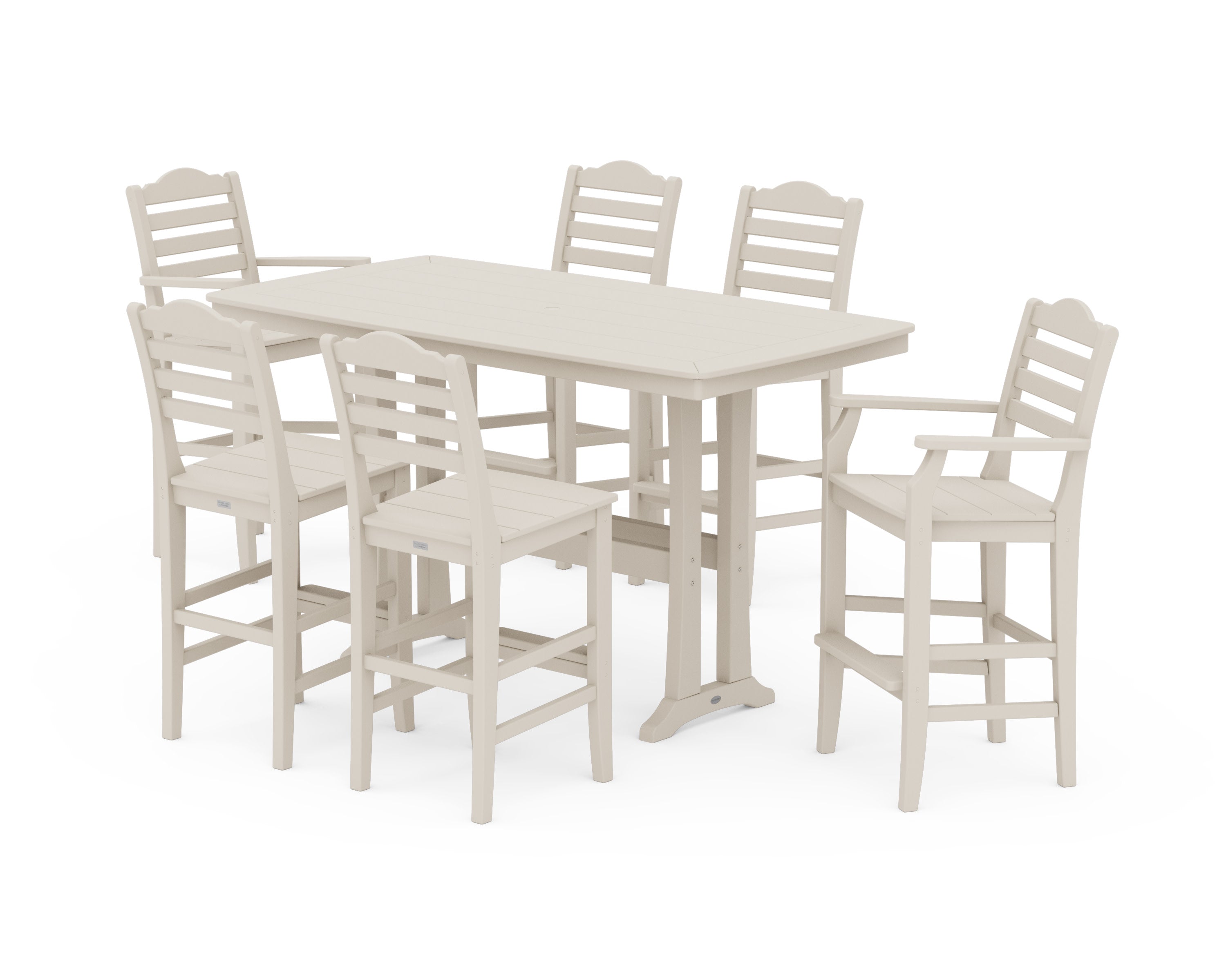 Savannah 7-Piece Bar Set with Trestle Legs in Sand