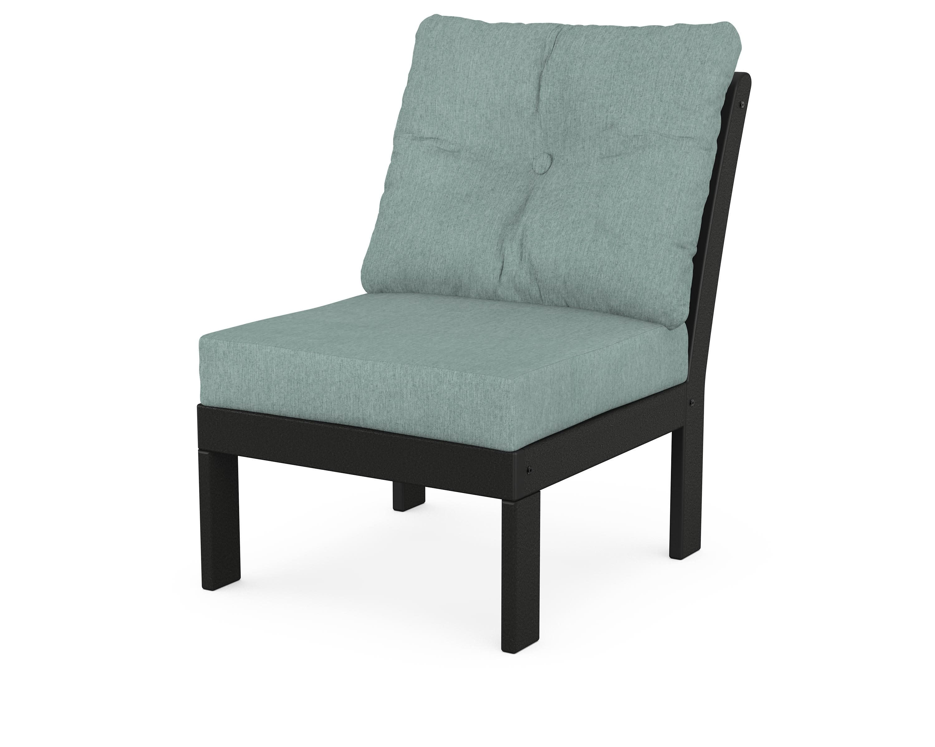 Vineyard Modular Armless Chair in Black / Glacier Spa