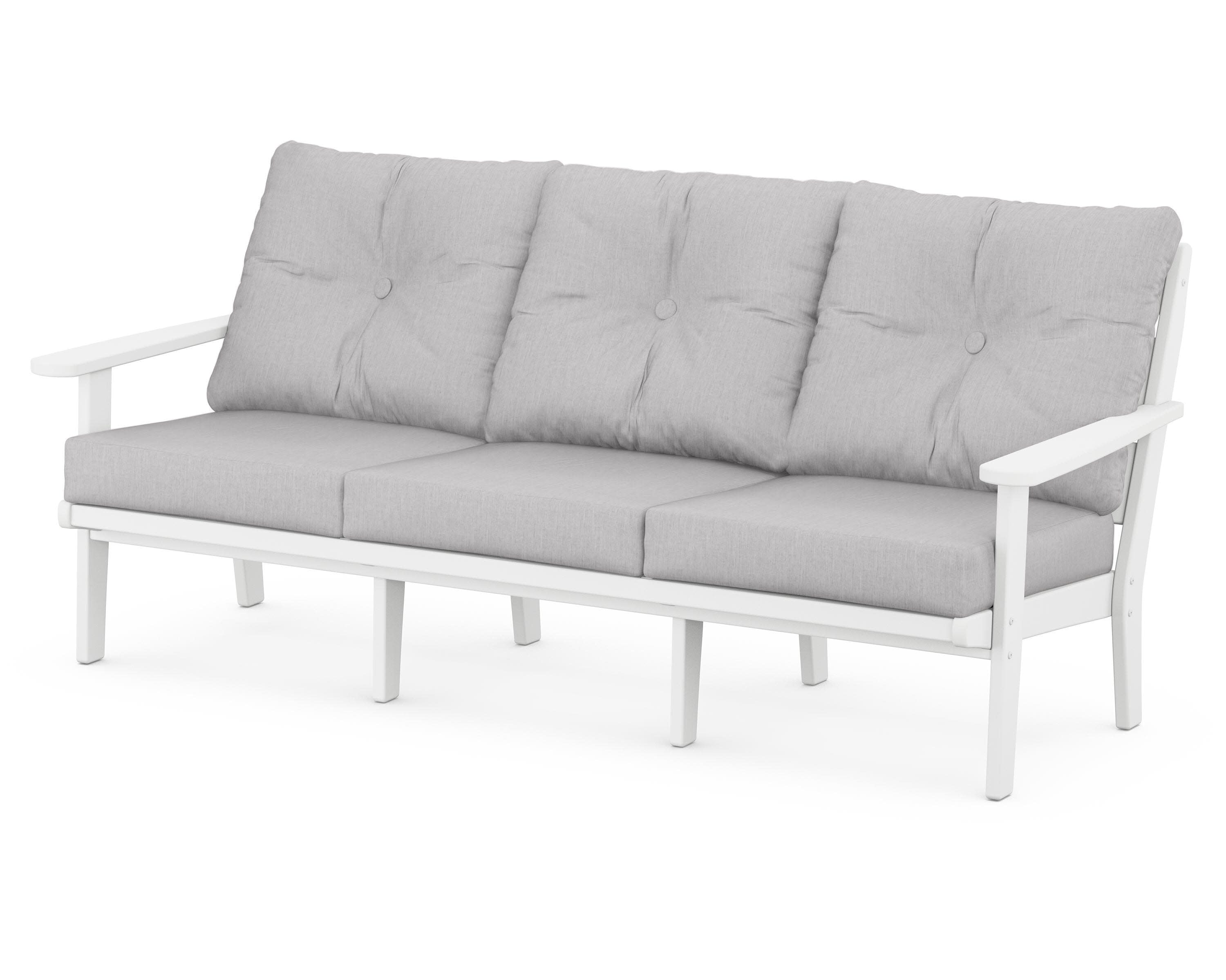 Lakeside Deep Seating Sofa in White / Granite