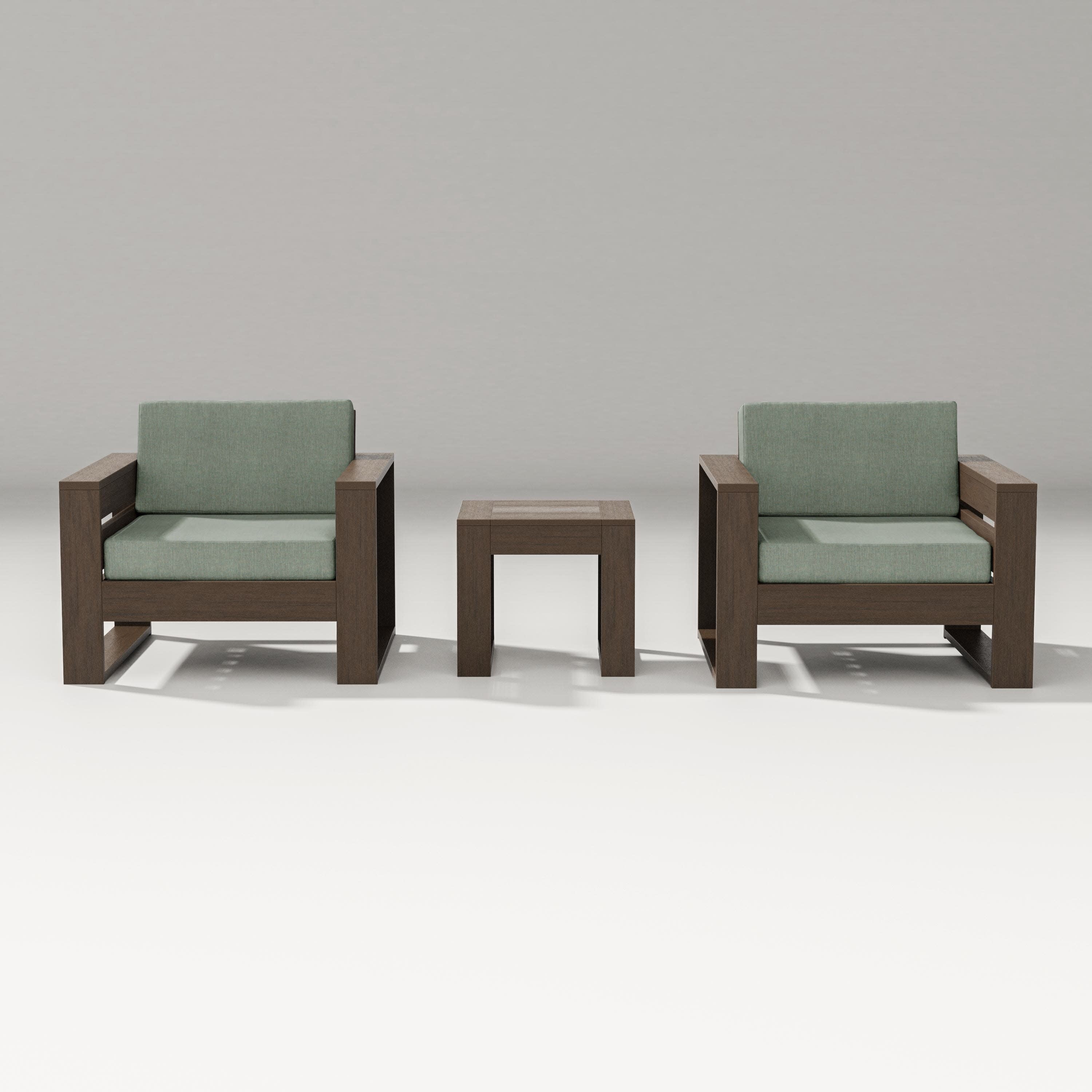 Latitude 3-Piece Lounge Chair Set in Kona / Cast Sage