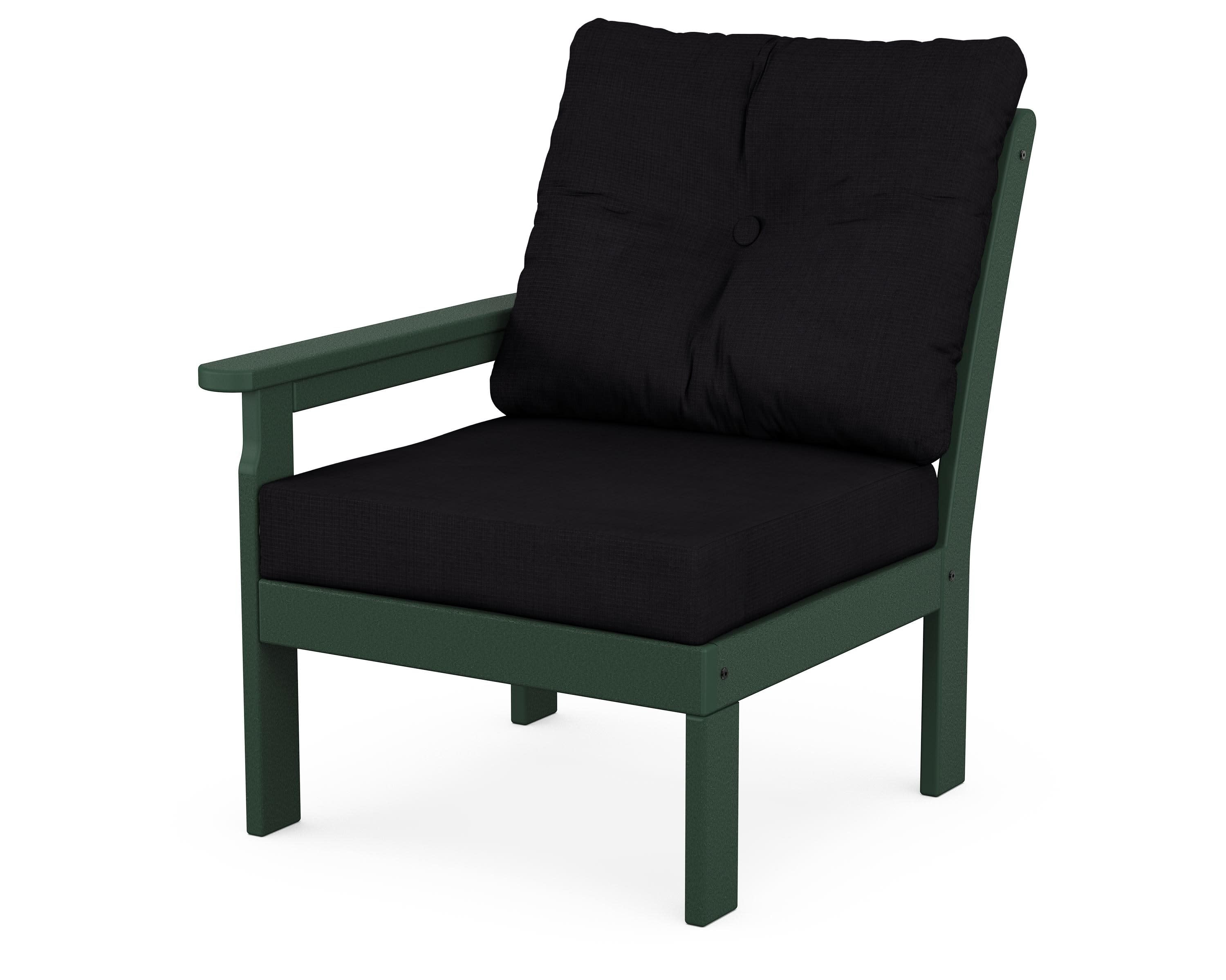 Vineyard Modular Left Arm Chair in Green / Midnight Linen