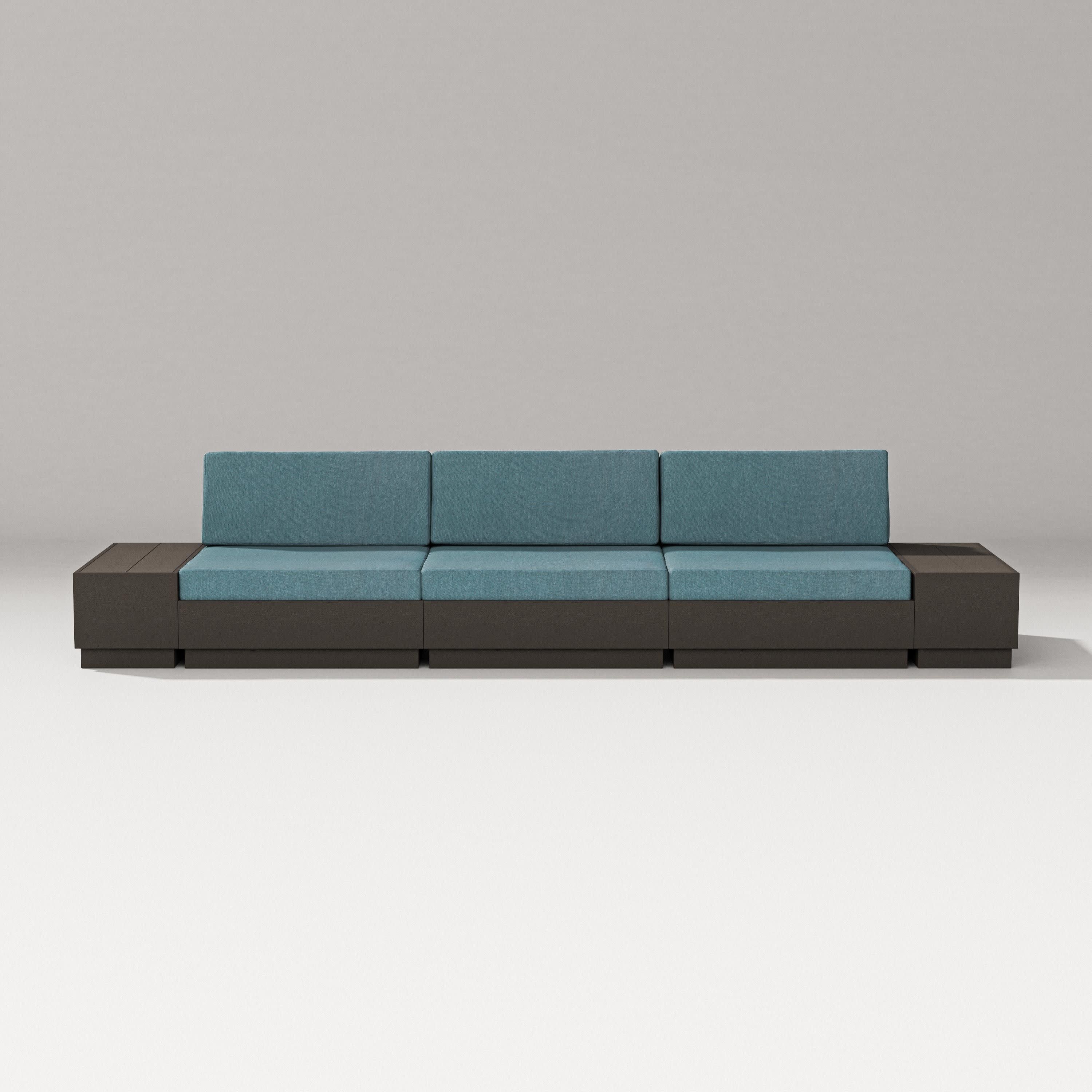 Elevate Straight Sectional in Vintage Coffee / Ocean Teal
