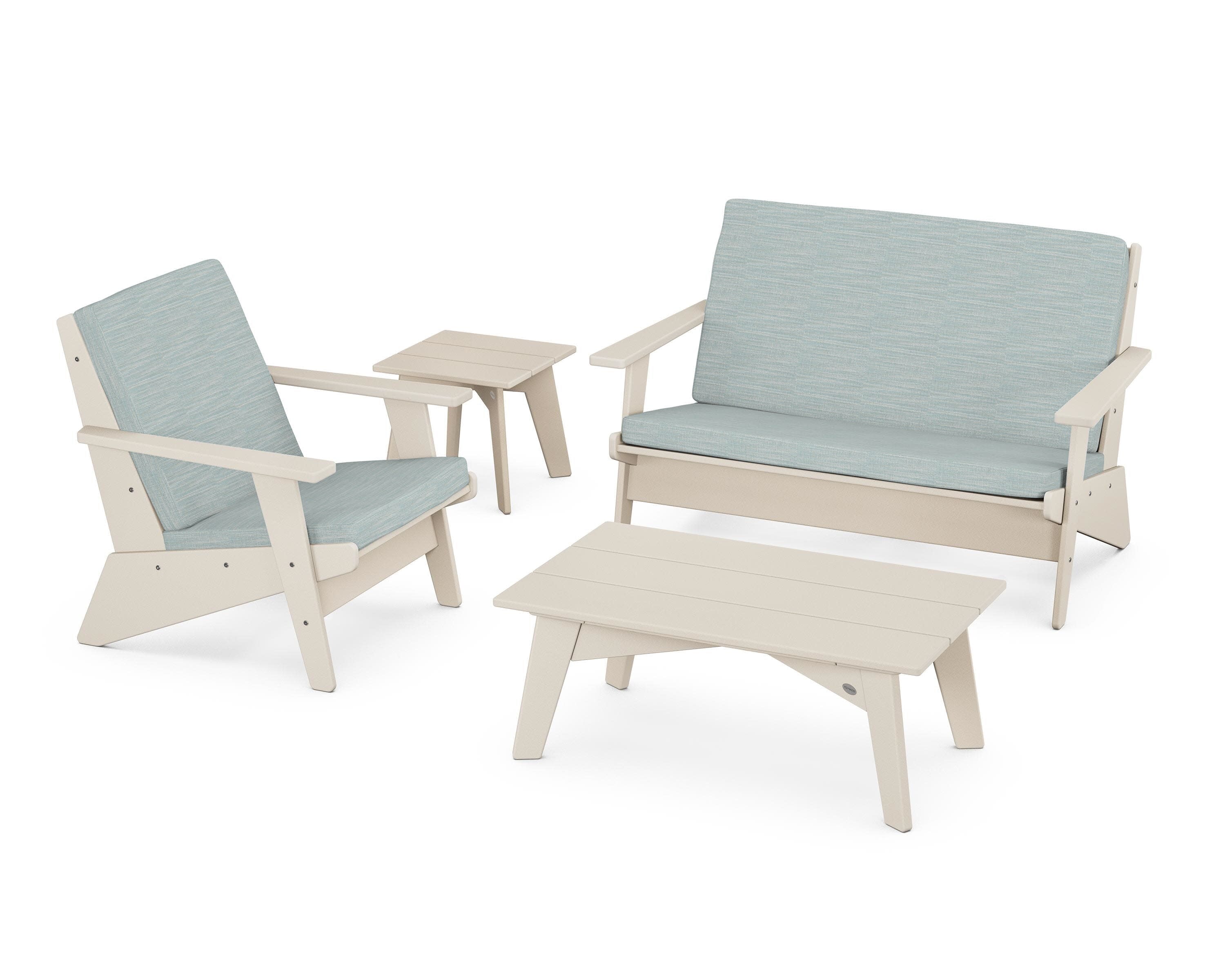 Riviera Modern Lounge 4-Piece Set in Sand / Soothe Mist