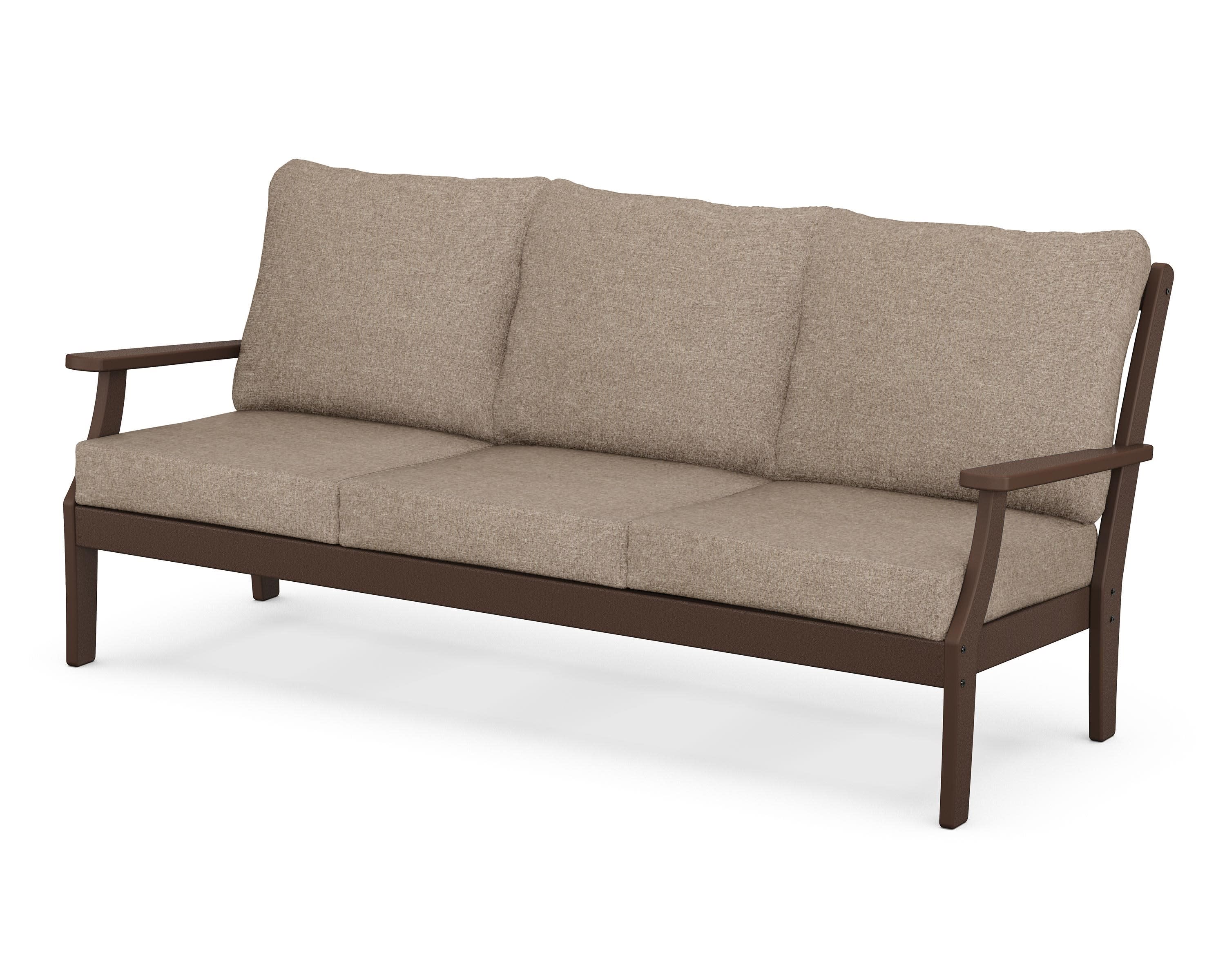 Braxton Deep Seating Sofa in Mahogany / Spiced Burlap