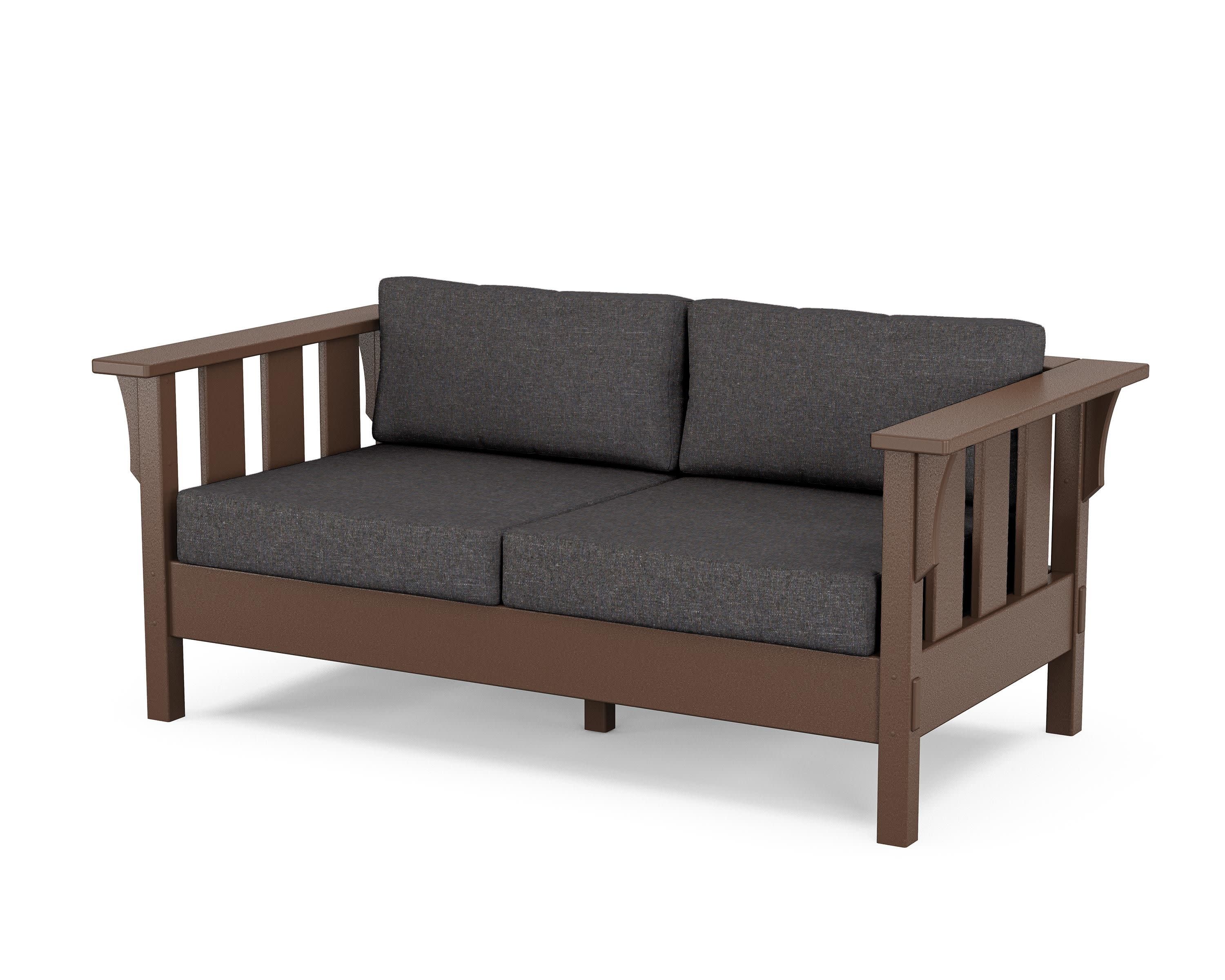 Acadia Deep Seating Loveseat in Mahogany / Ash Charcoal